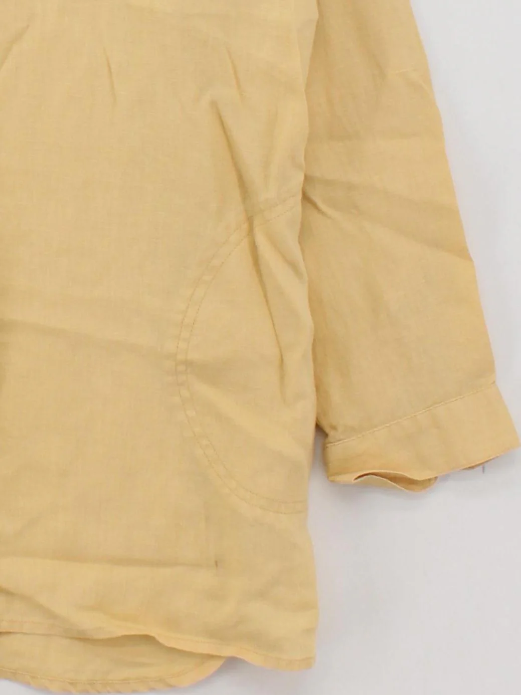 Fat Face Women's Shirt UK 16 Yellow 100% Linen Long Sleeve Collared Basic - Image 4