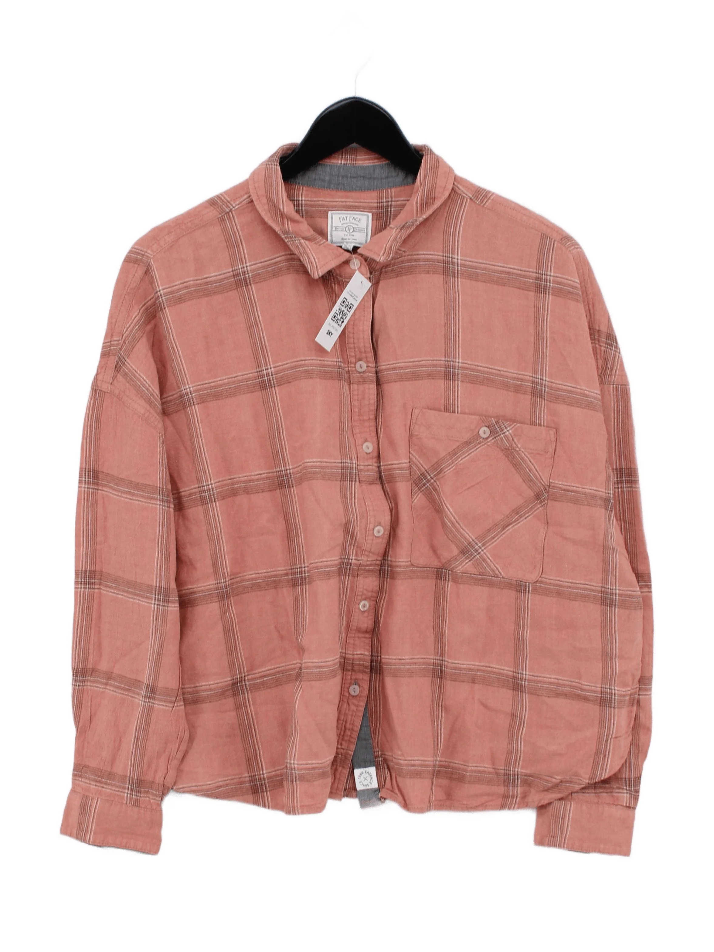 Fat Face Women's Shirt UK 18 Red Linen with Viscose Basic