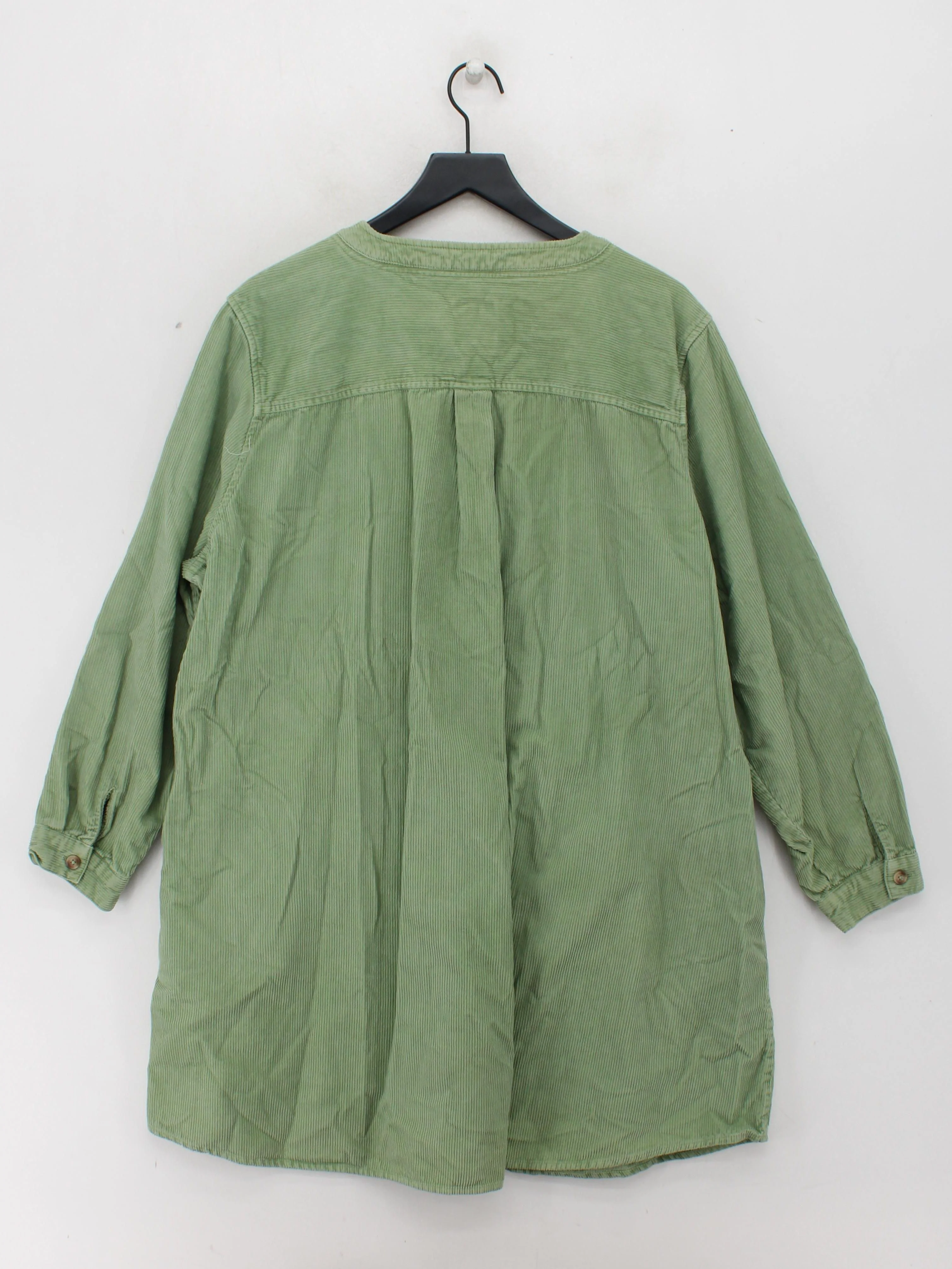 Fat Face Women's Shirt UK 24 Green 100% Cotton 3/4 Sleeve Collared Basic - Image 2