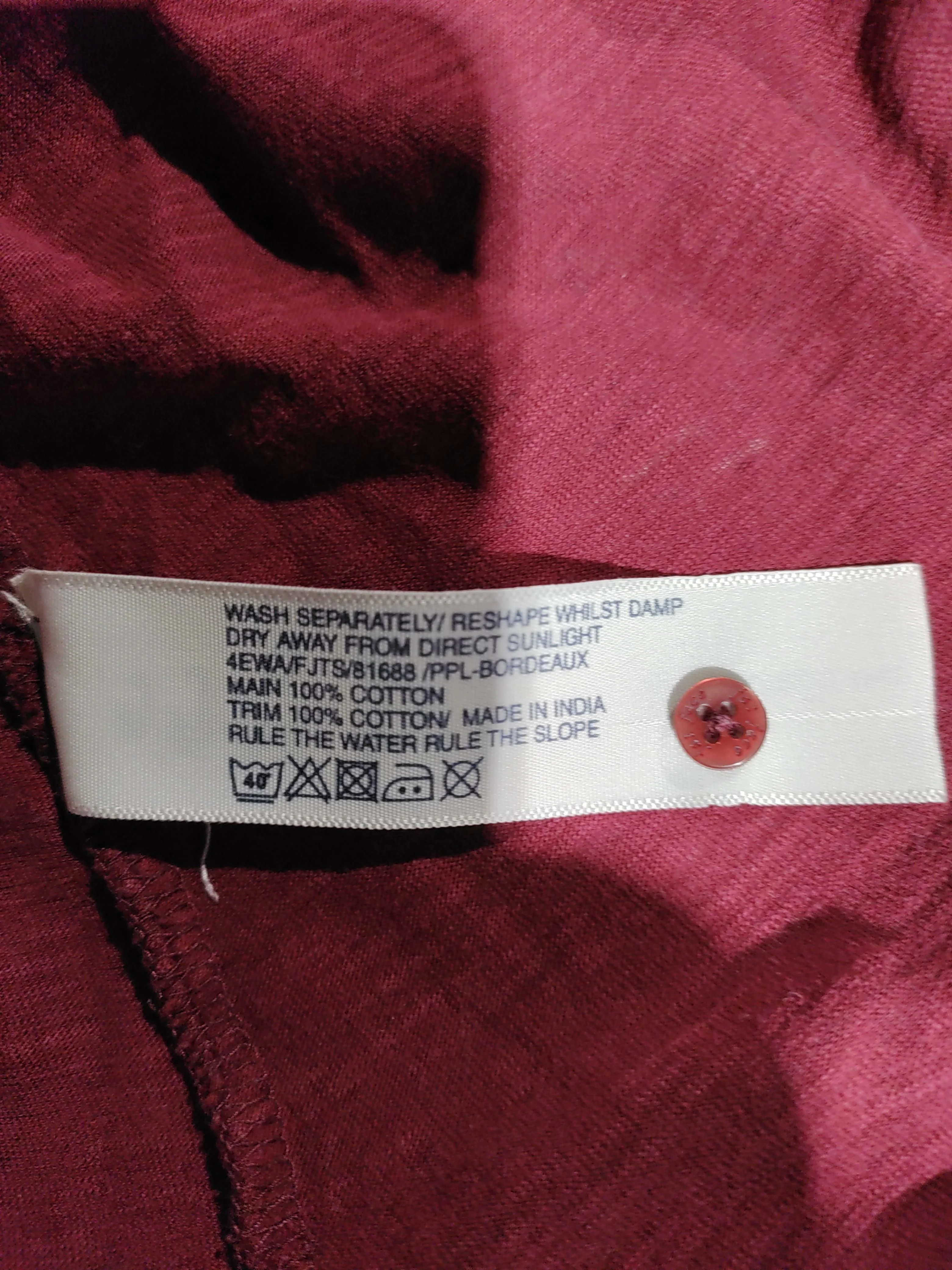 Fat Face Women's Shirt XL Red 100% Cotton Long Sleeve Collared Basic - Image 6