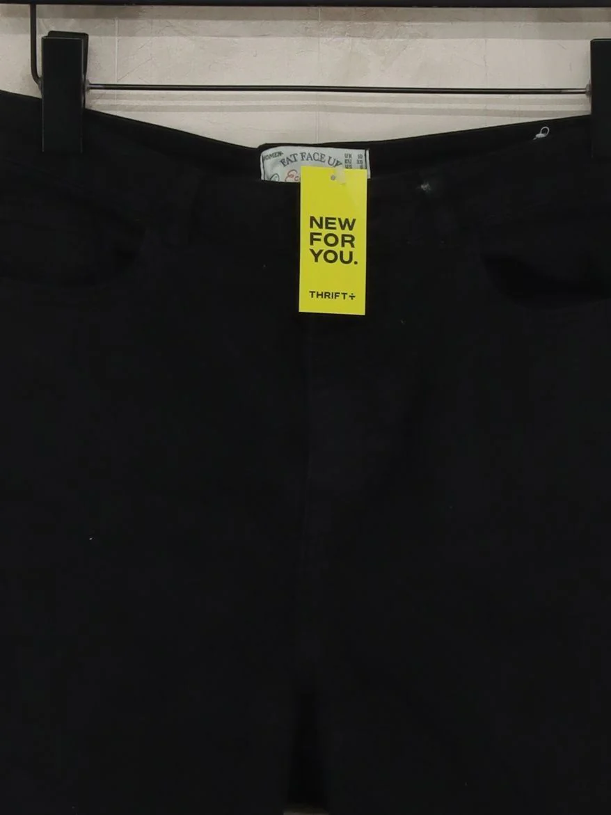 Fat Face Women's Shorts UK 10 Black Cotton with Elastane Cut-Off - Image 3