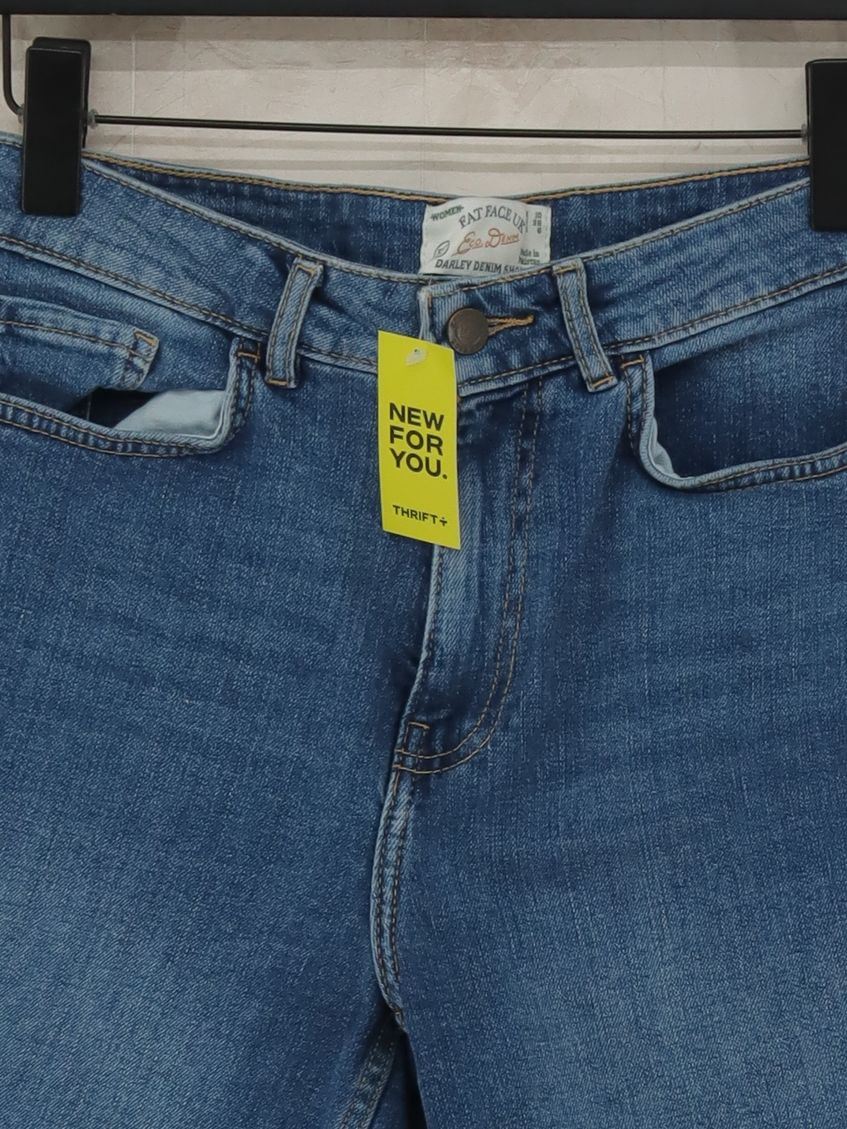 Fat Face Women's Shorts UK 10 Blue Cotton with Elastane Mom - Image 3