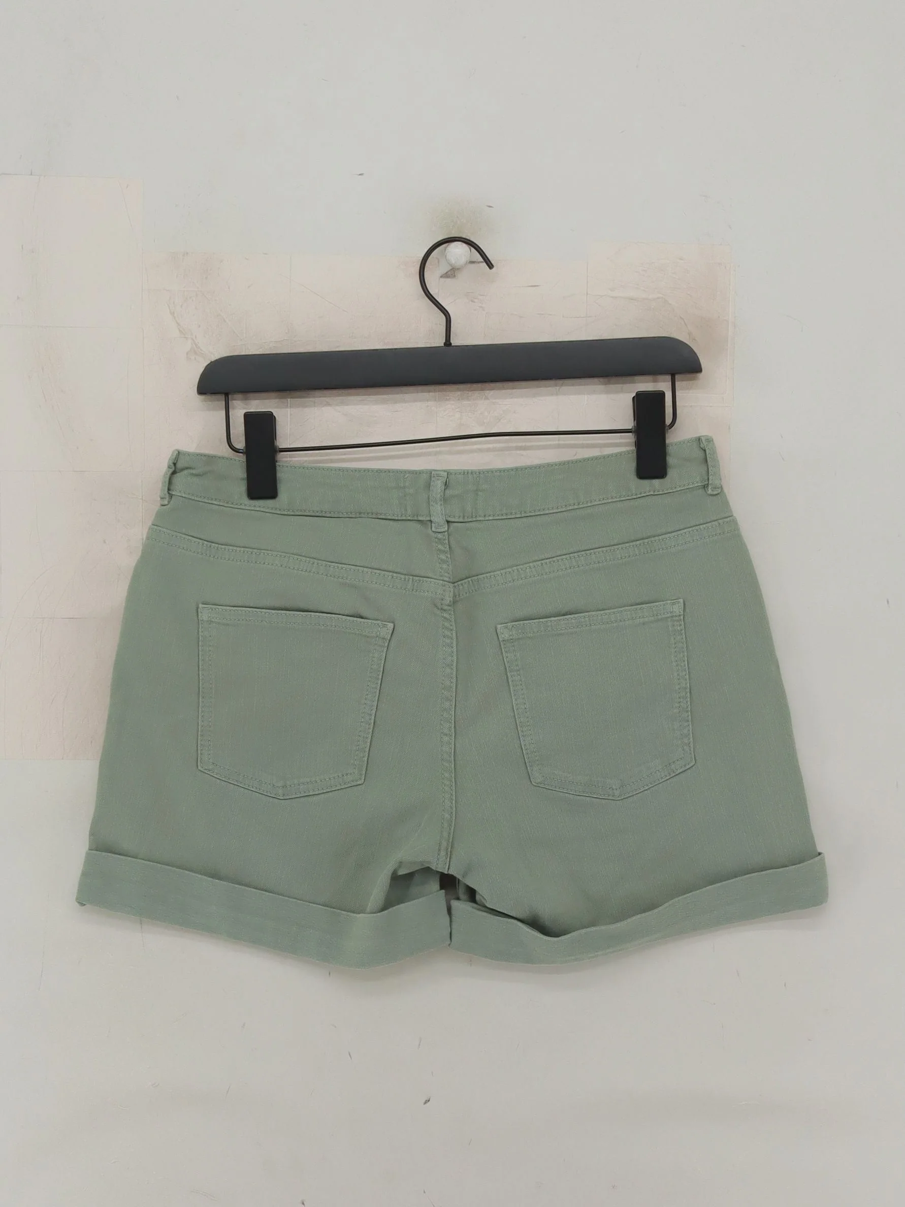 Fat Face Women's Shorts UK 10 Green Cotton with Elastane Mom - Image 2