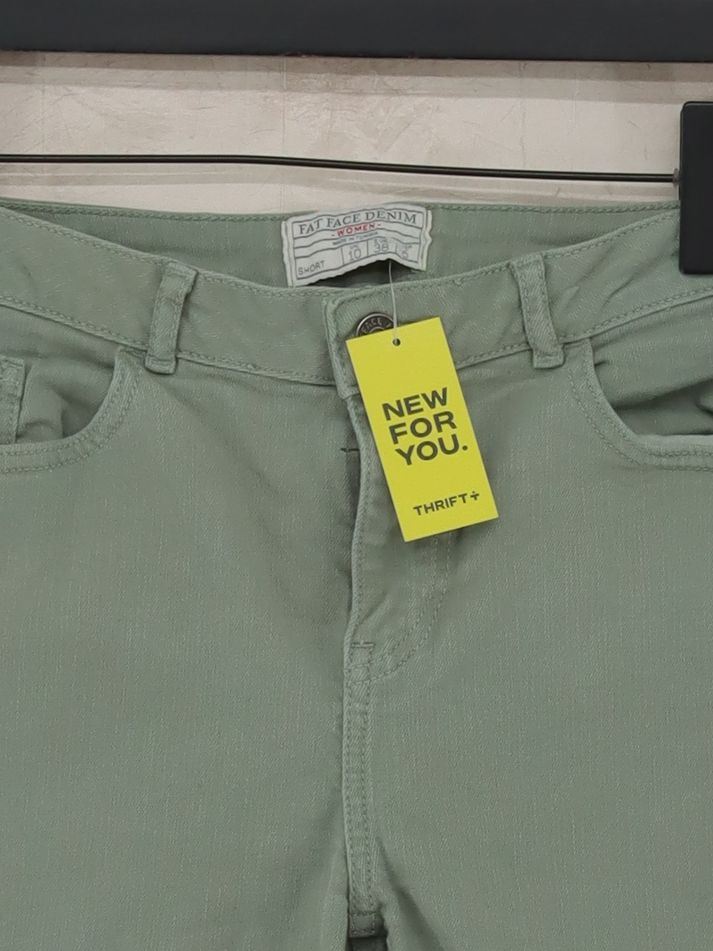 Fat Face Women's Shorts UK 10 Green Cotton with Elastane Mom - Image 3