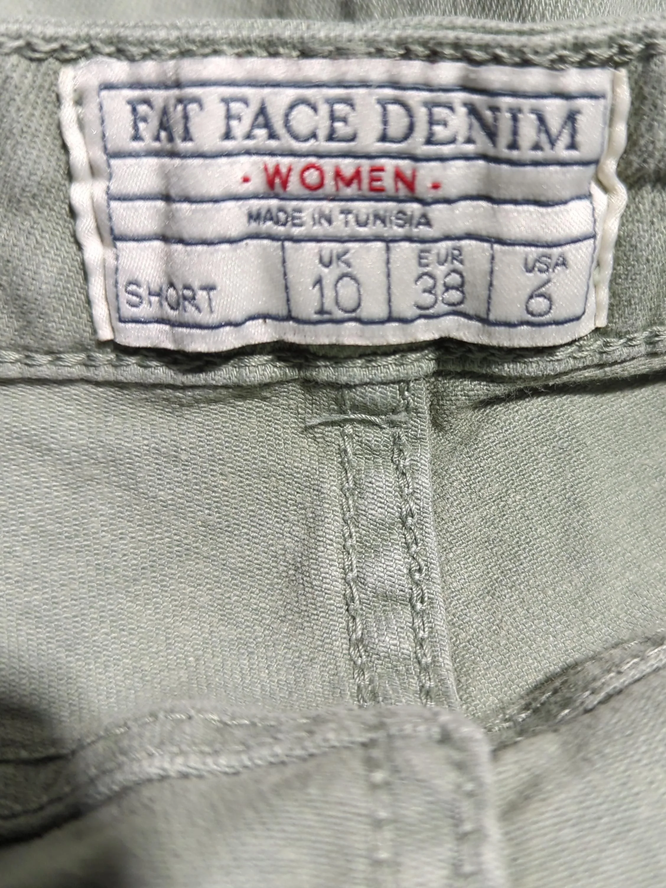 Fat Face Women's Shorts UK 10 Green Cotton with Elastane Mom - Image 5