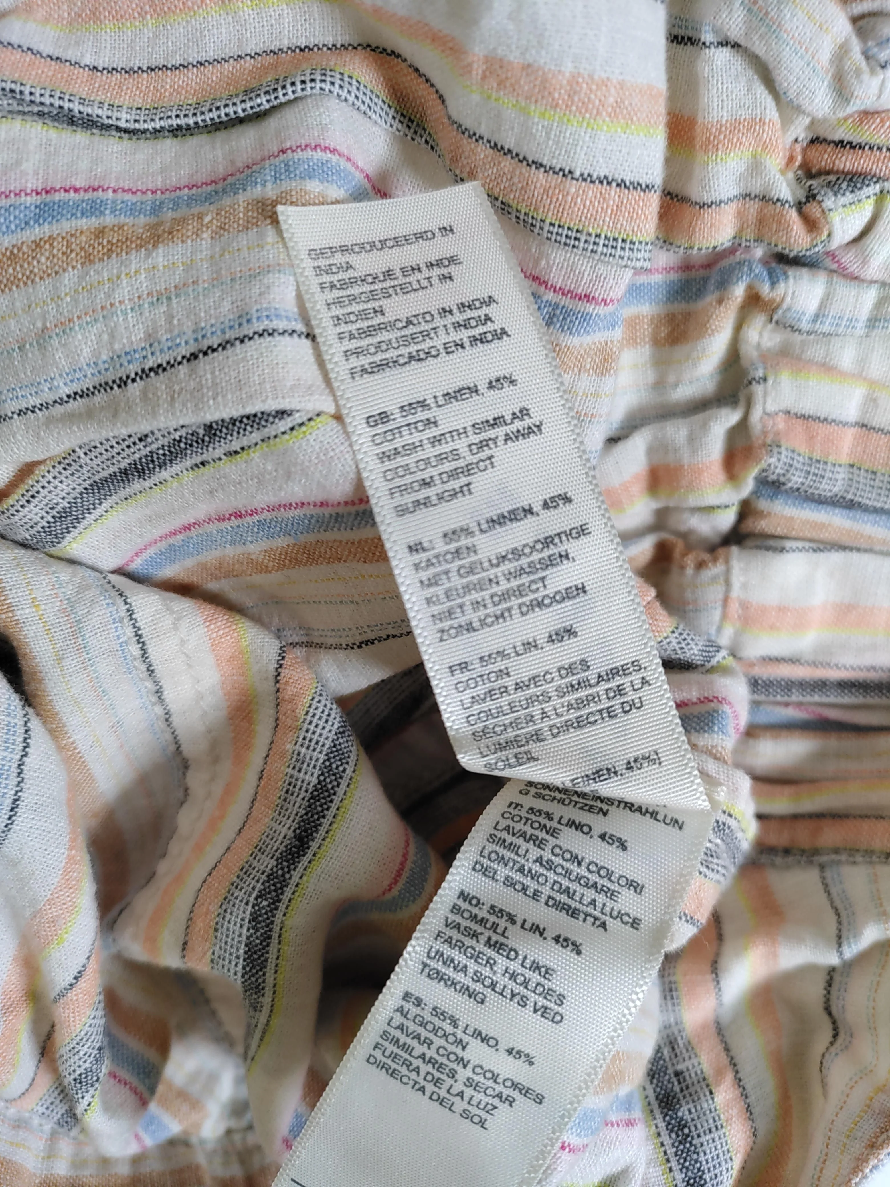 Fat Face Women's Shorts UK 12 Multi Striped Linen with Cotton Paperbag - Image 6