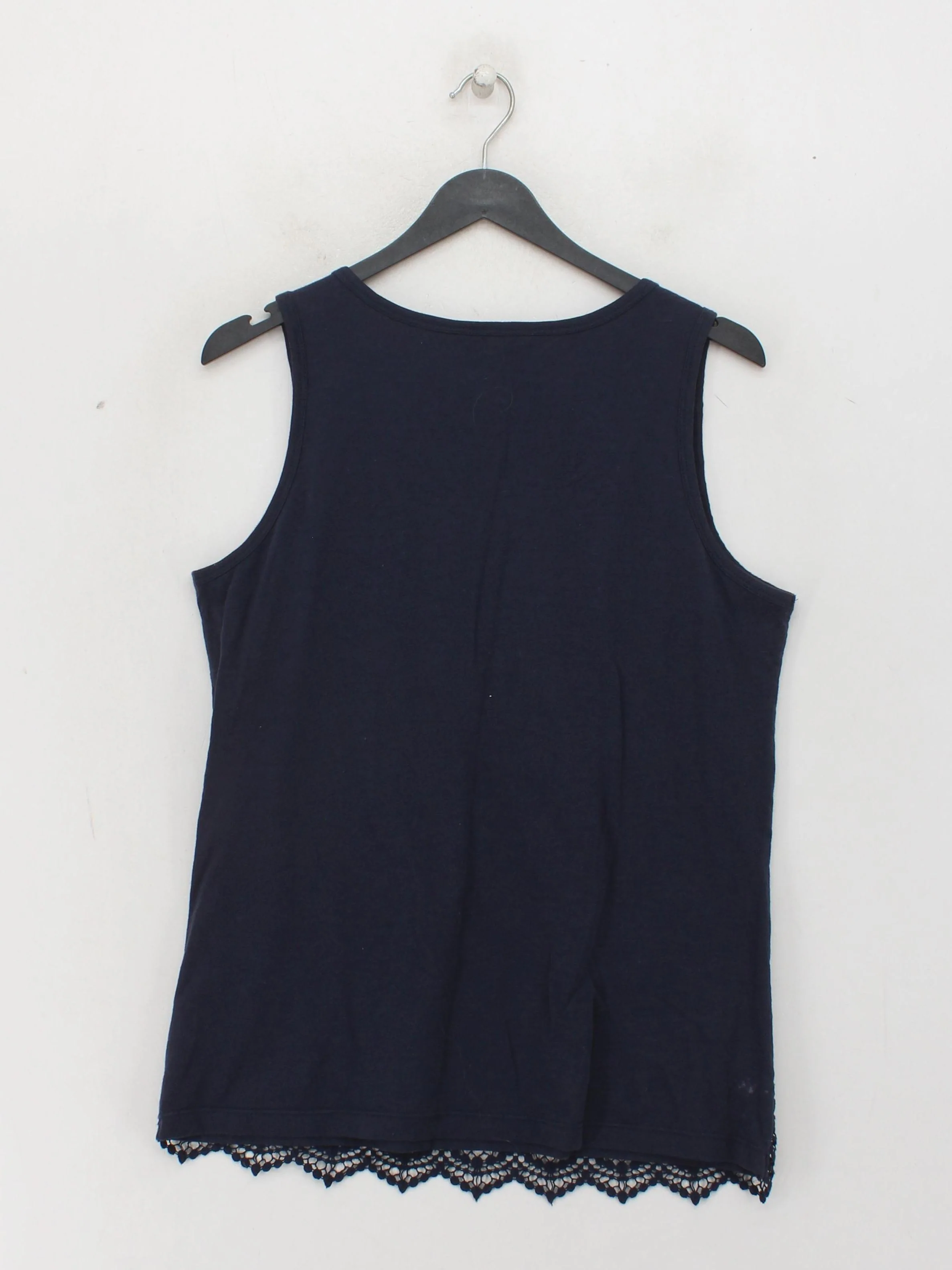 Fat Face Women's T-Shirt L Blue 100% Cotton Sleeveless Round Neck Basic - Image 2
