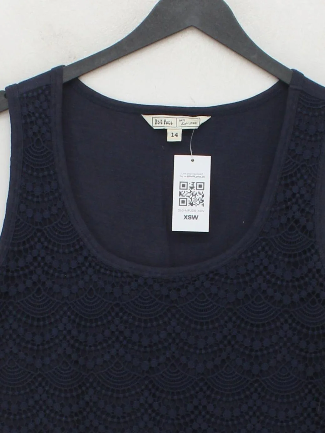 Fat Face Women's T-Shirt L Blue 100% Cotton Sleeveless Round Neck Basic - Image 3