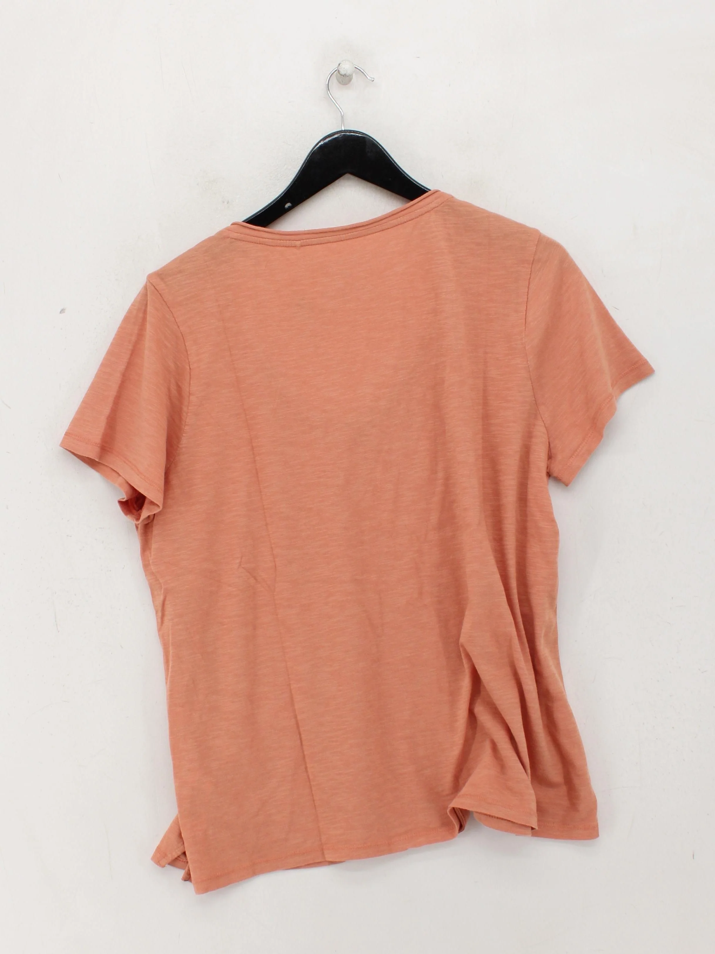Fat Face Women's T-Shirt M Orange 100% Cotton Short Sleeve V-Neck Basic - Image 2