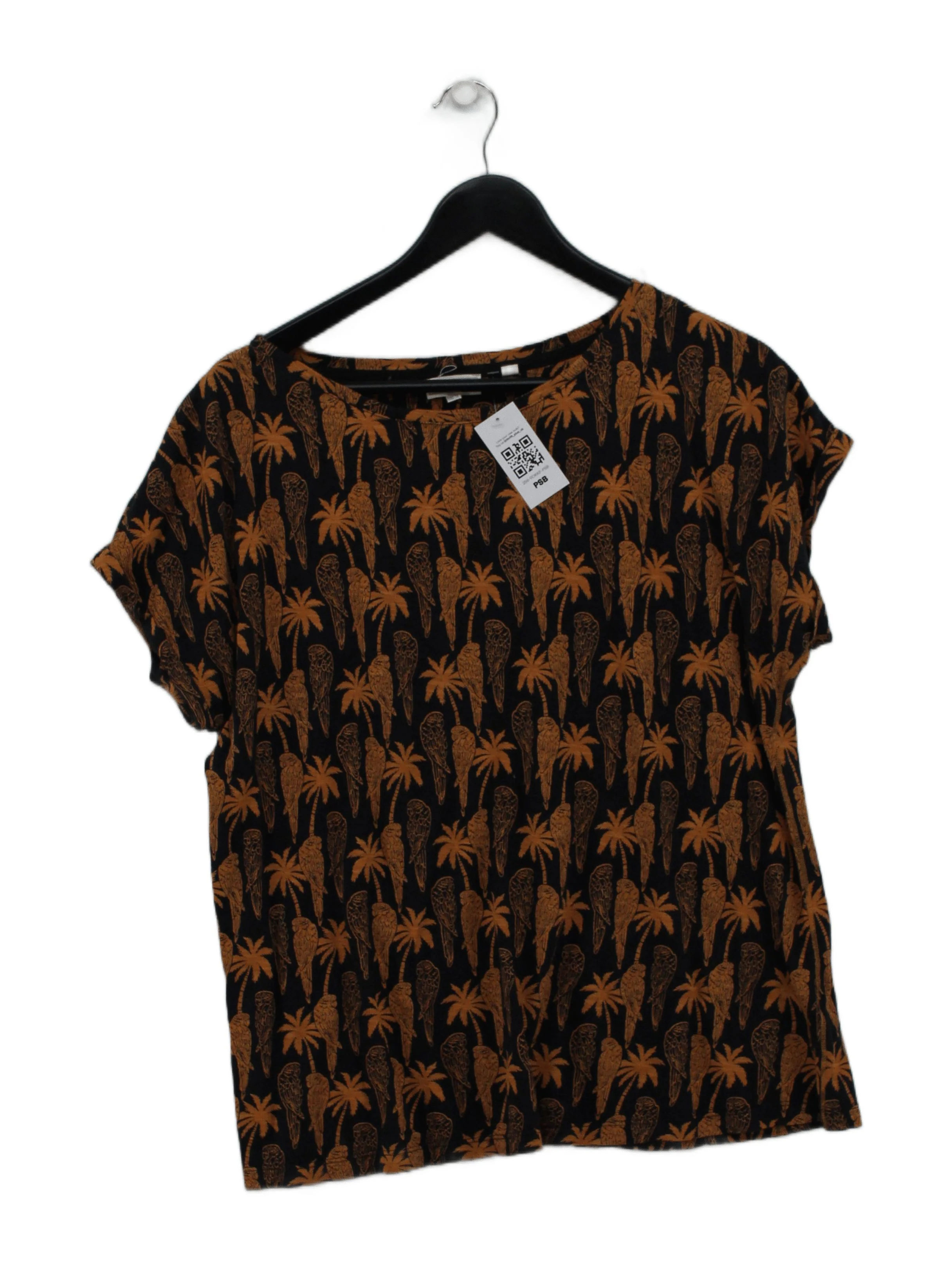 Fat Face Women's T-Shirt S Black Cotton with Lyocell Modal Basic