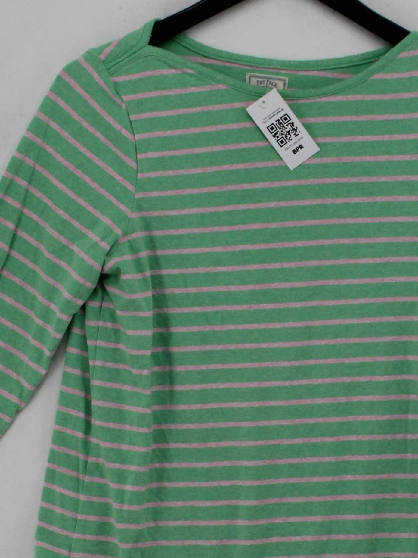 Fat Face Women's T-Shirt S Green Cotton with Elastane Basic - Image 3