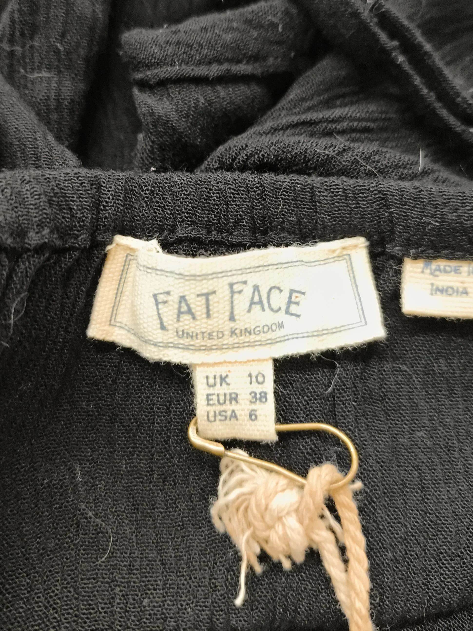 Fat Face Women's T-Shirt UK 10 Black Viscose with Cotton Camisole - Image 5
