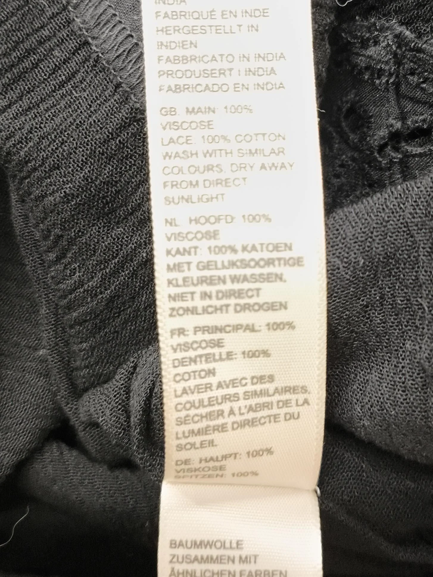 Fat Face Women's T-Shirt UK 10 Black Viscose with Cotton Camisole - Image 6