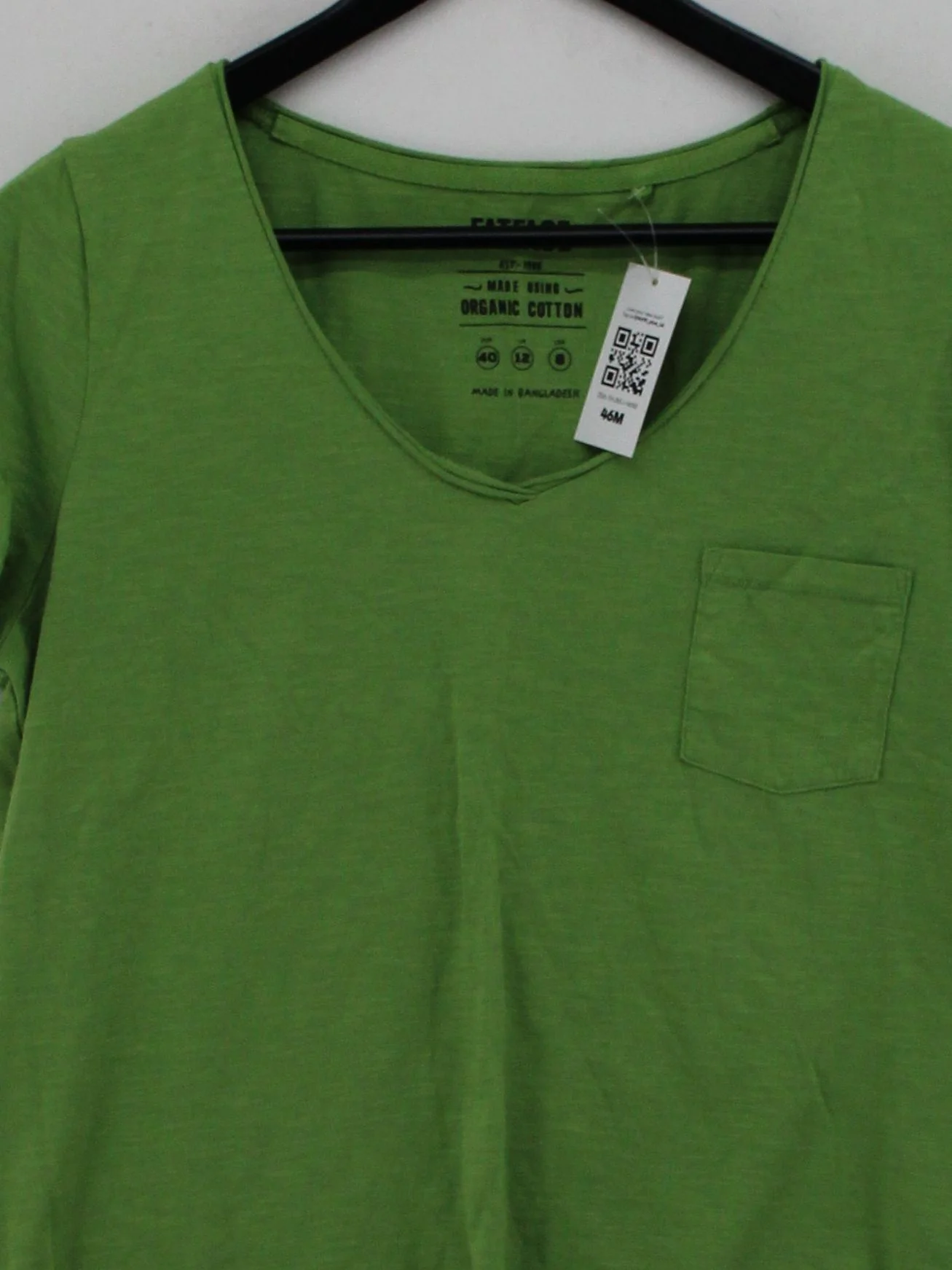 Fat Face Women's T-Shirt UK 12 Green 100% Cotton Short Sleeve V-Neck Basic - Image 3