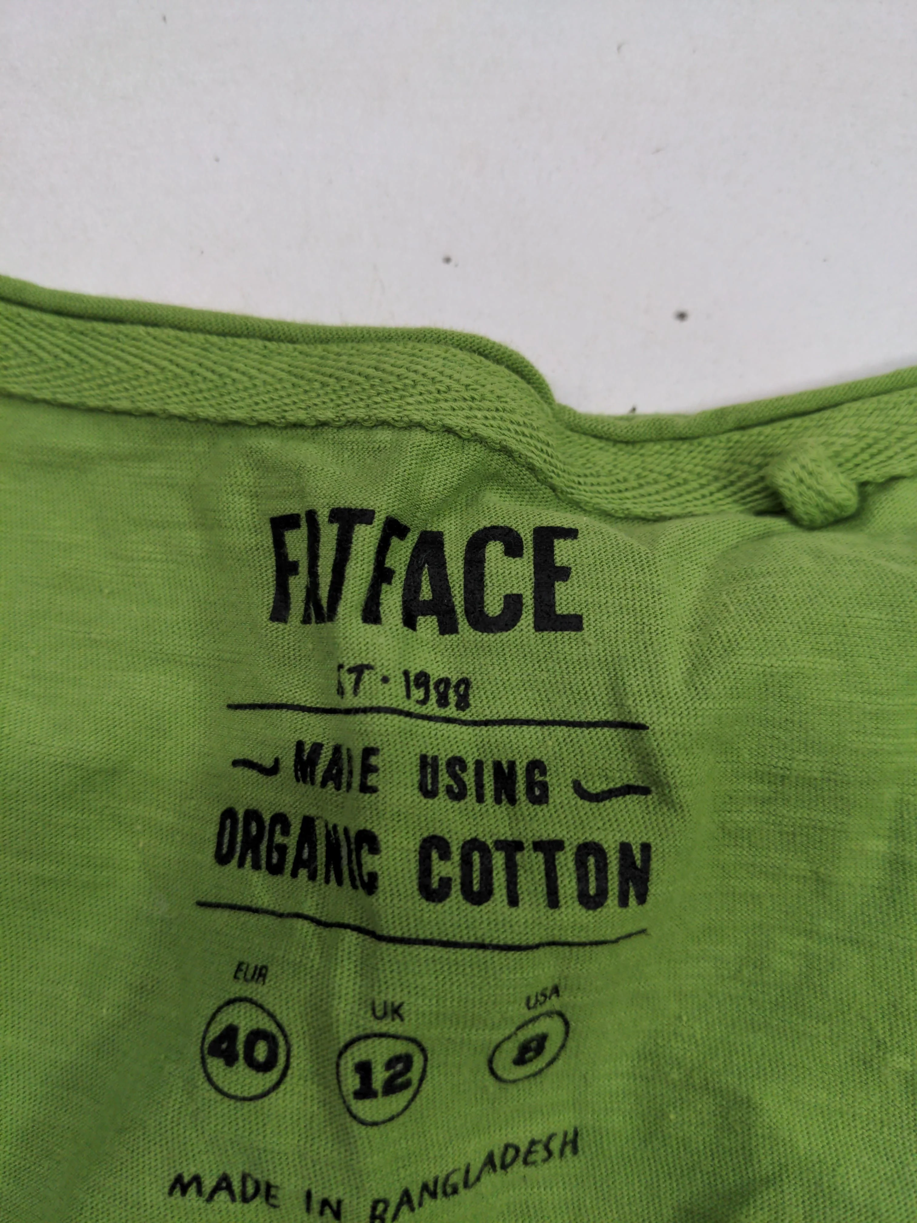 Fat Face Women's T-Shirt UK 12 Green 100% Cotton Short Sleeve V-Neck Basic - Image 5