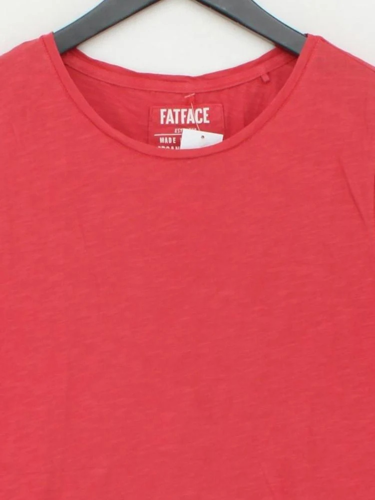 Fat Face Women's T-Shirt UK 12 Red 100% Cotton Sleeveless Round Neck Basic - Image 3