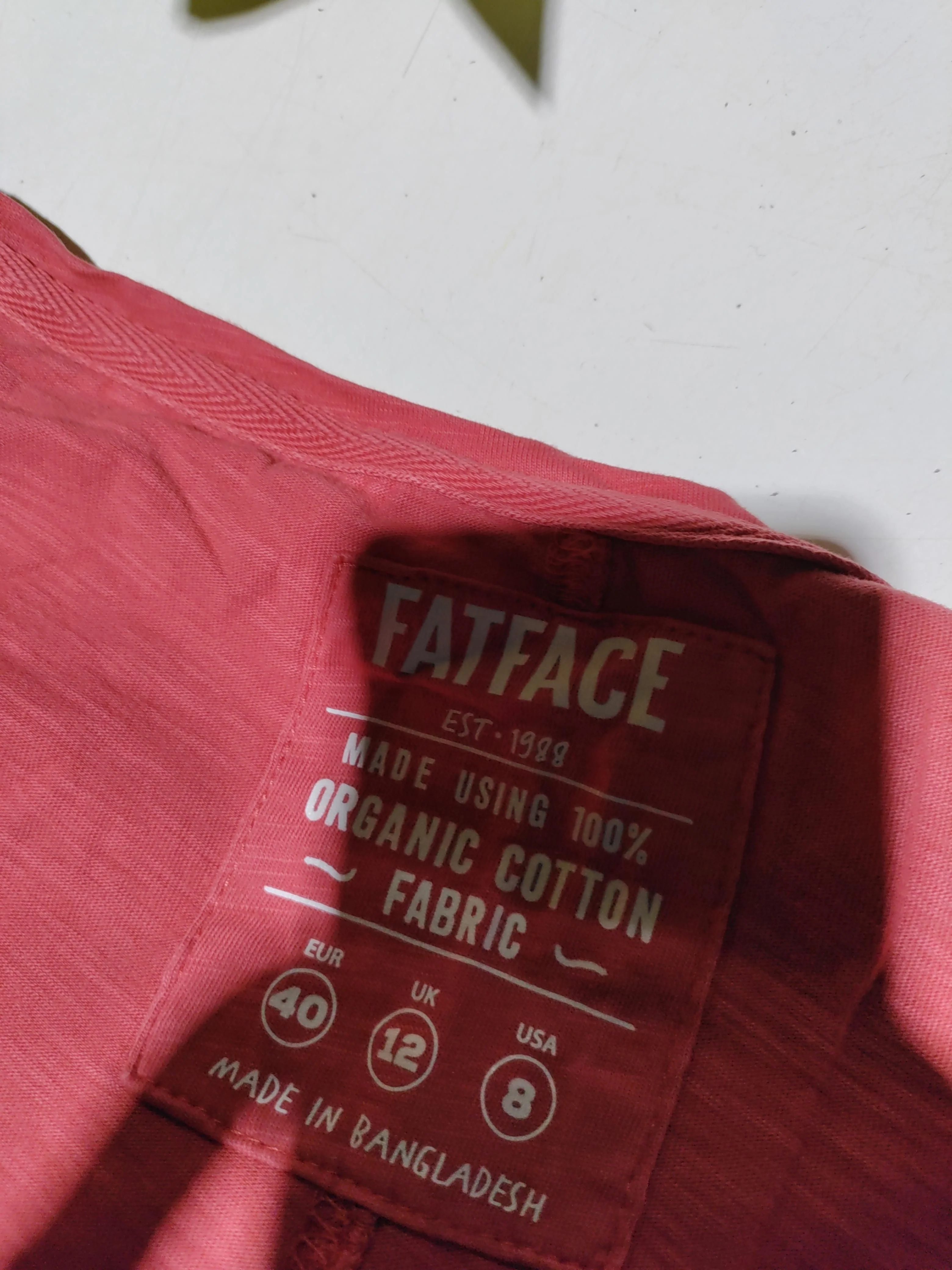 Fat Face Women's T-Shirt UK 12 Red 100% Cotton Sleeveless Round Neck Basic - Image 5