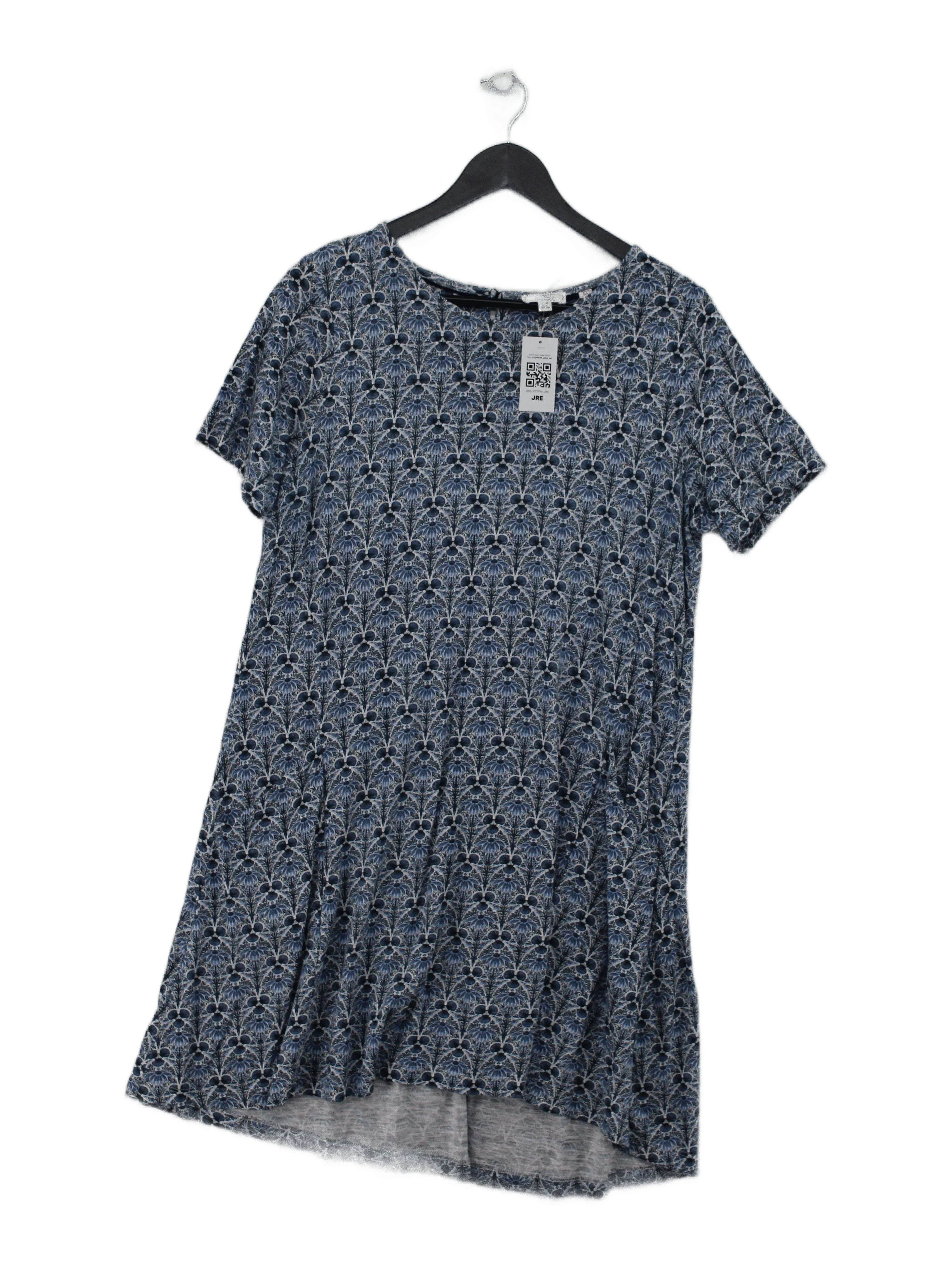 Fat Face Women's T-Shirt UK 14 Blue 100% Cotton Basic