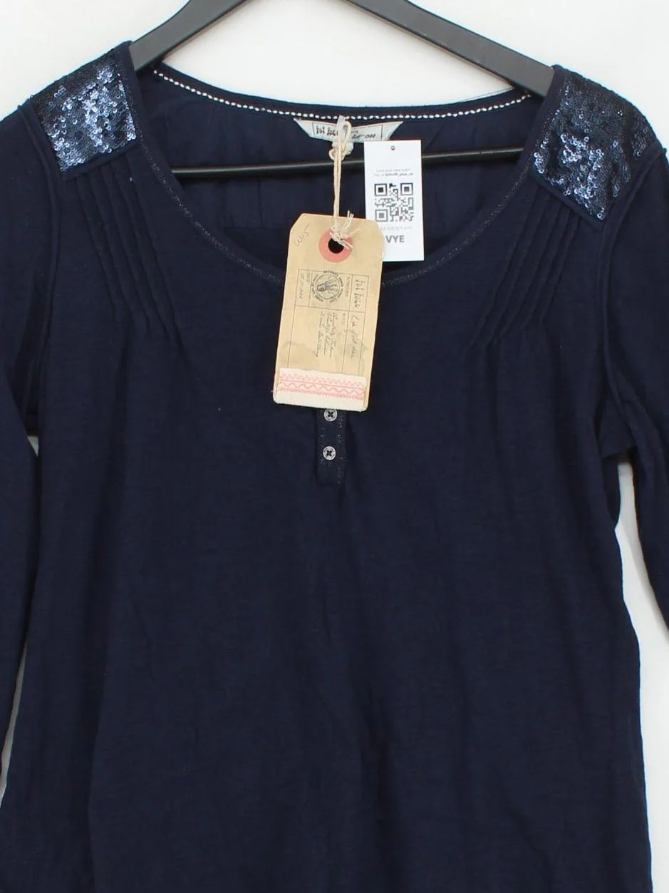 Fat Face Women's T-Shirt UK 14 Blue 100% Cotton Basic New with tags - Image 3