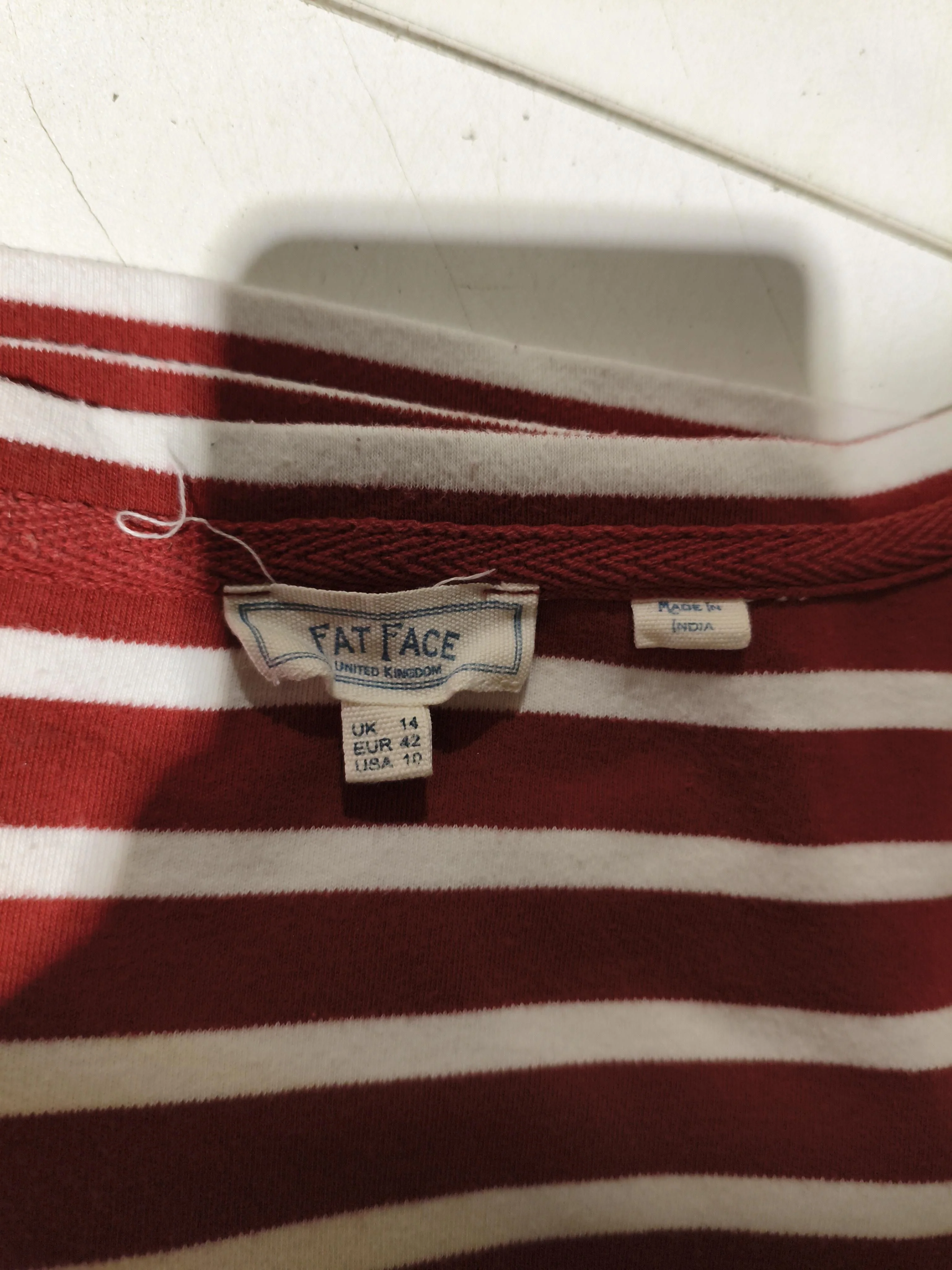 Fat Face Women's T-Shirt UK 14 Red Cotton with Elastane Basic - Image 5