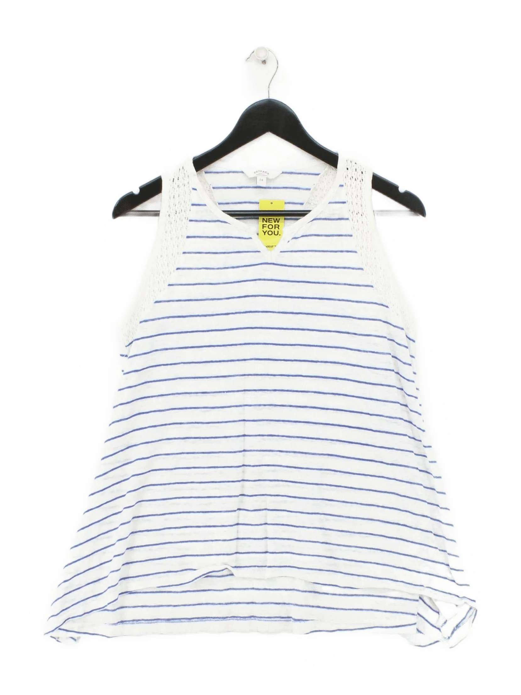 Fat Face Women's T-Shirt UK 14 White 100% Linen Basic