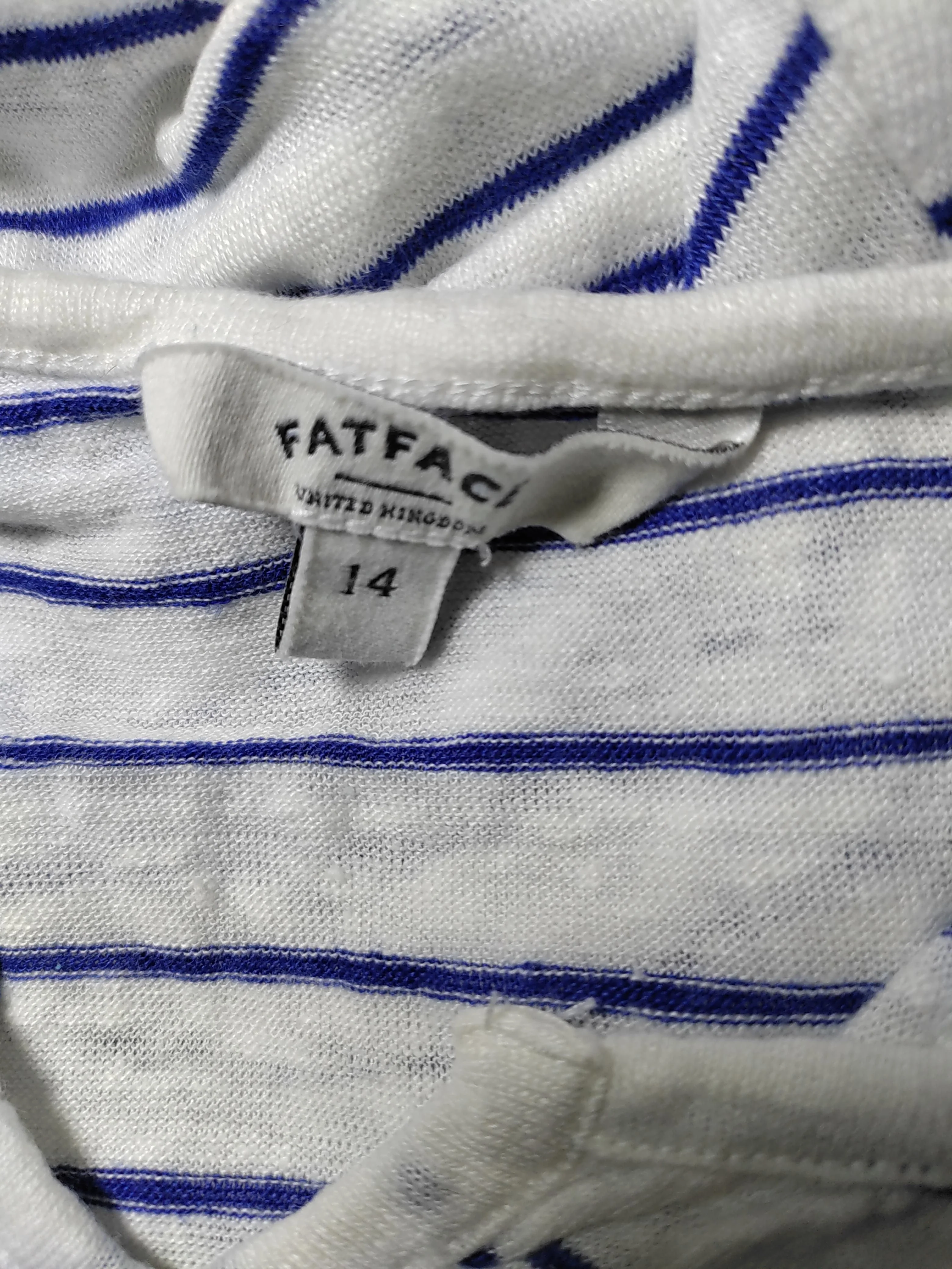 Fat Face Women's T-Shirt UK 14 White 100% Linen Basic - Image 5
