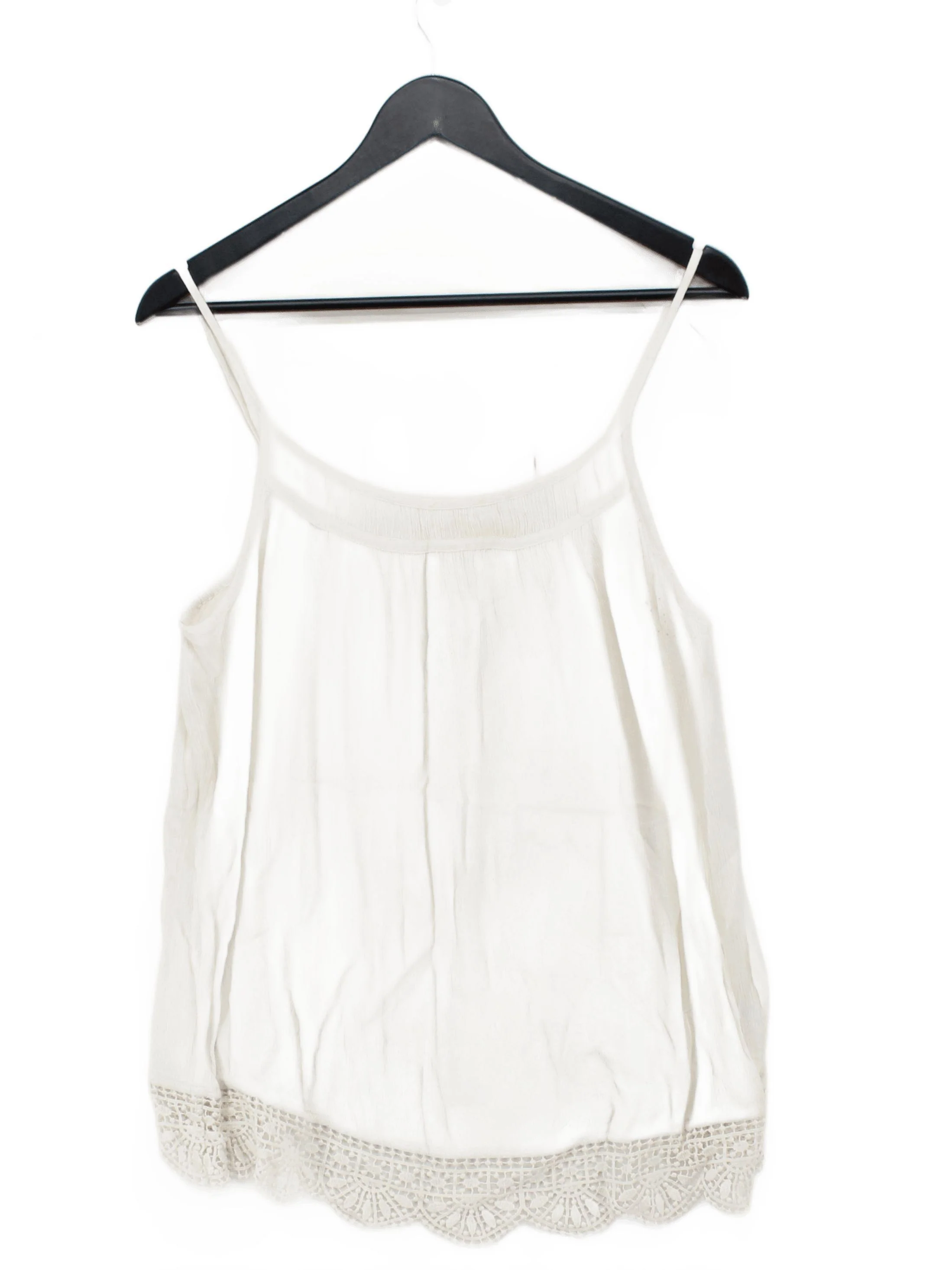 Fat Face Women's T-Shirt UK 14 White Viscose with Cotton Camisole