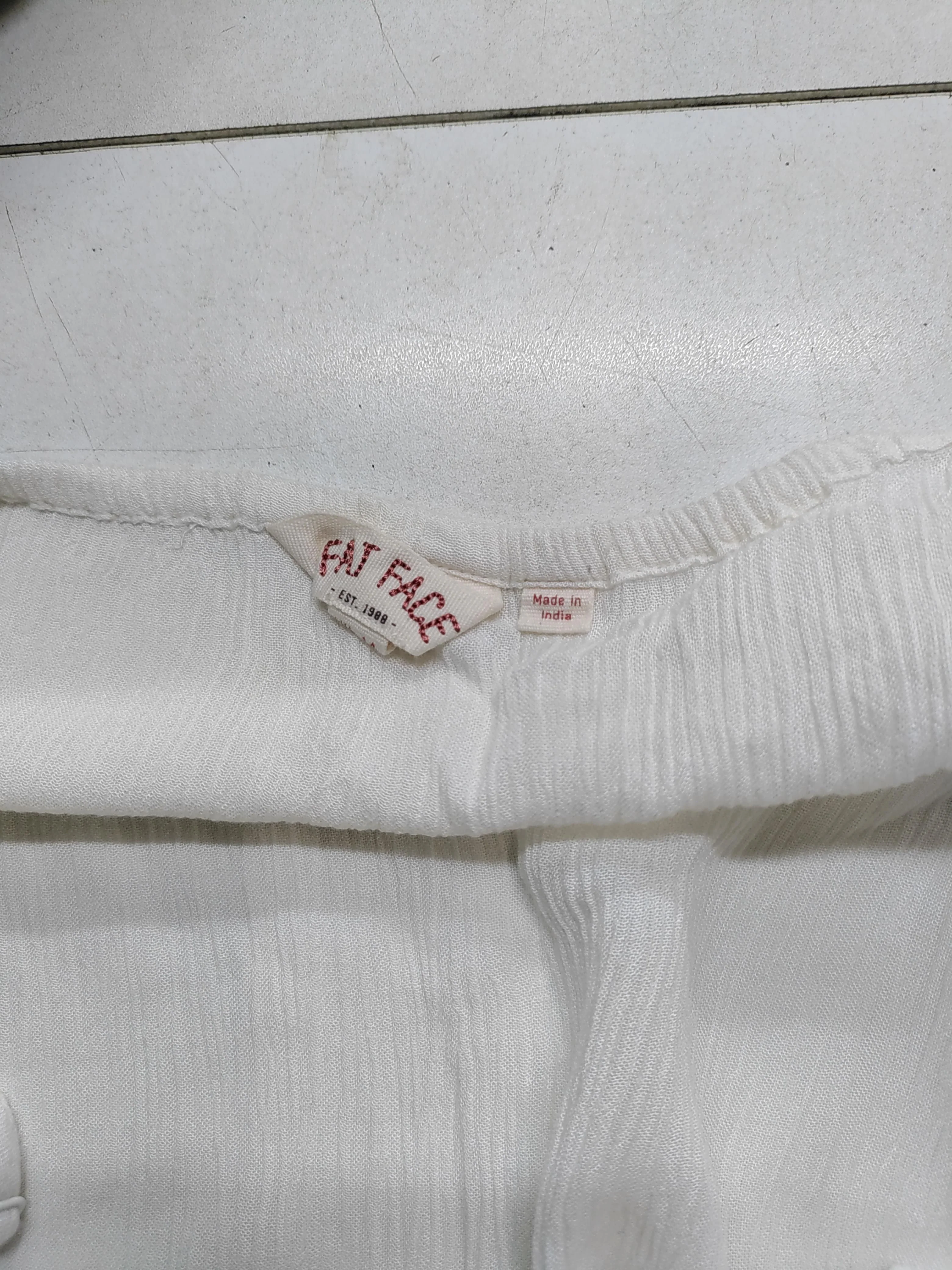 Fat Face Women's T-Shirt UK 14 White Viscose with Cotton Camisole - Image 7