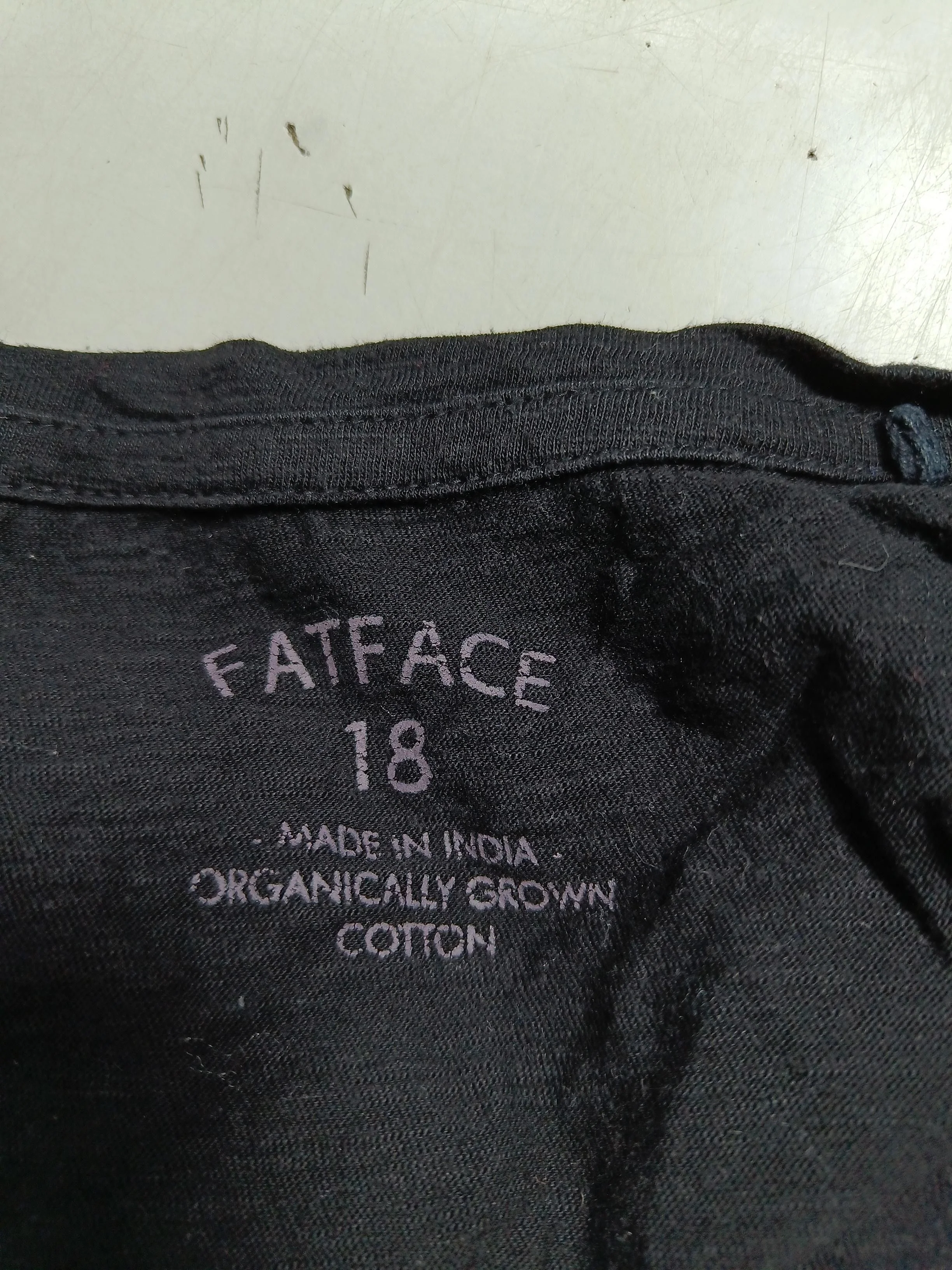Fat Face Women's T-Shirt UK 18 Black 100% Cotton Short Sleeve V-Neck Basic - Image 6