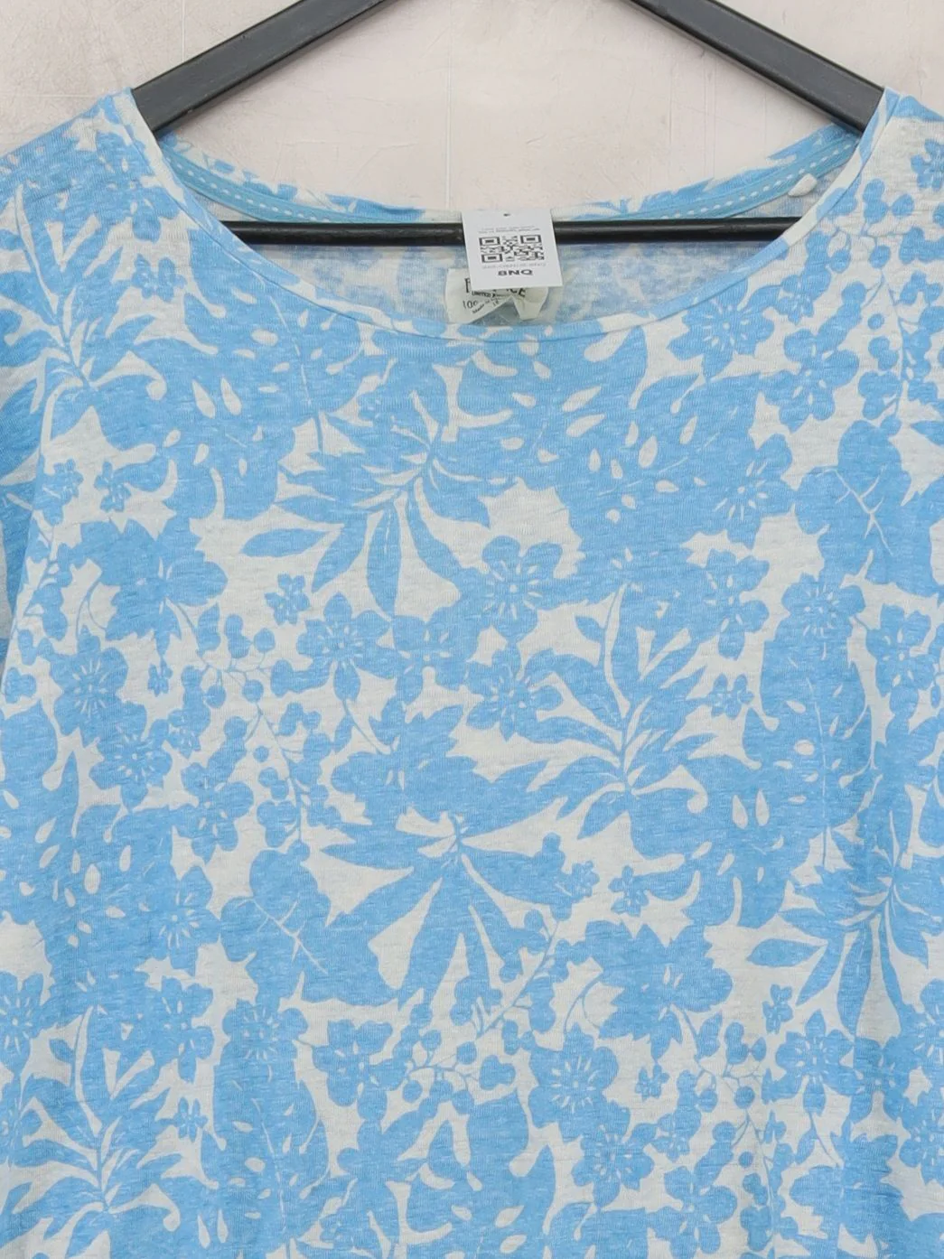 Fat Face Women's T-Shirt UK 18 Blue 100% Linen Basic - Image 3