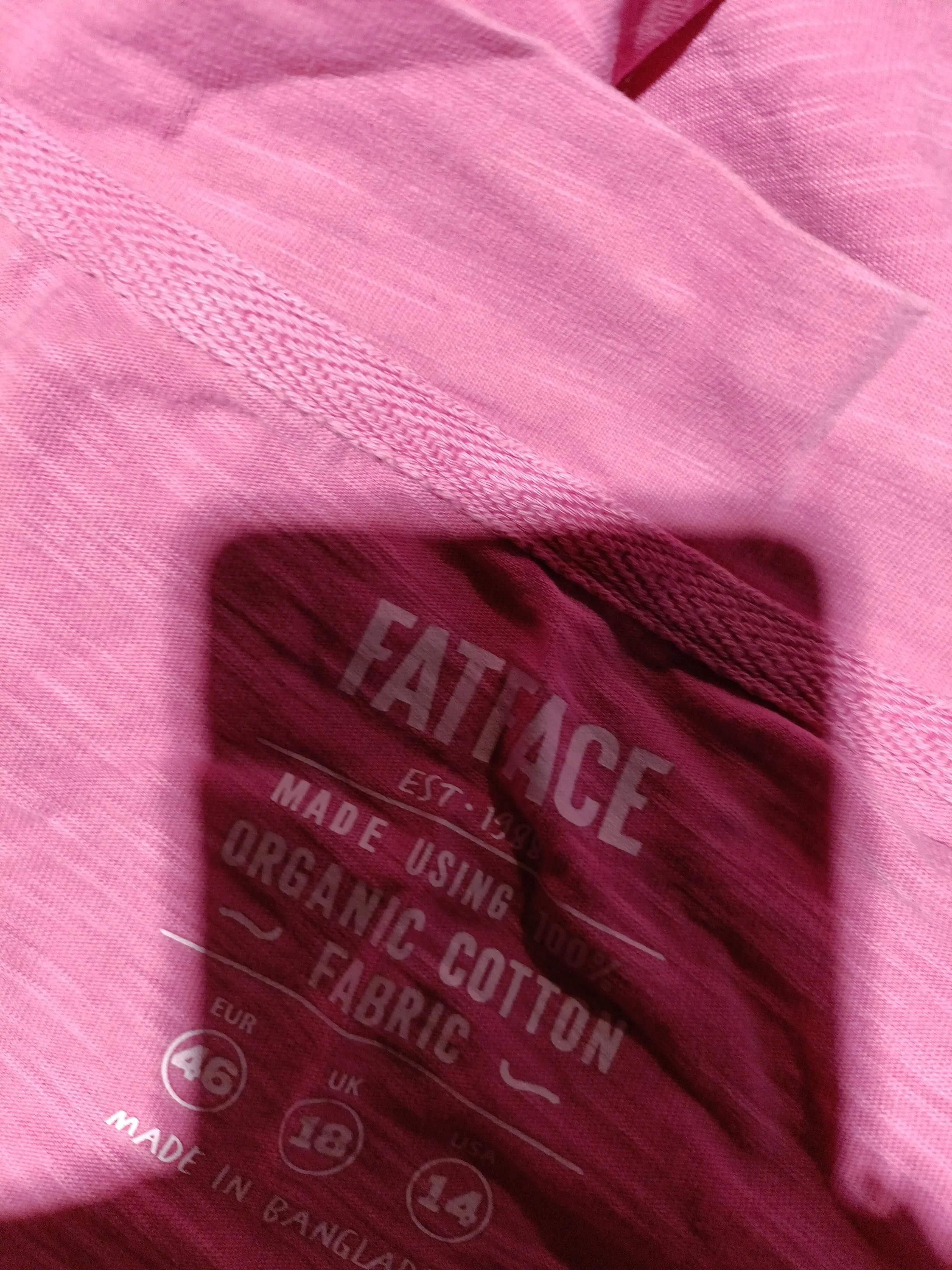 Fat Face Women's T-Shirt UK 18 Pink 100% Cotton Short Sleeve V-Neck Basic - Image 5