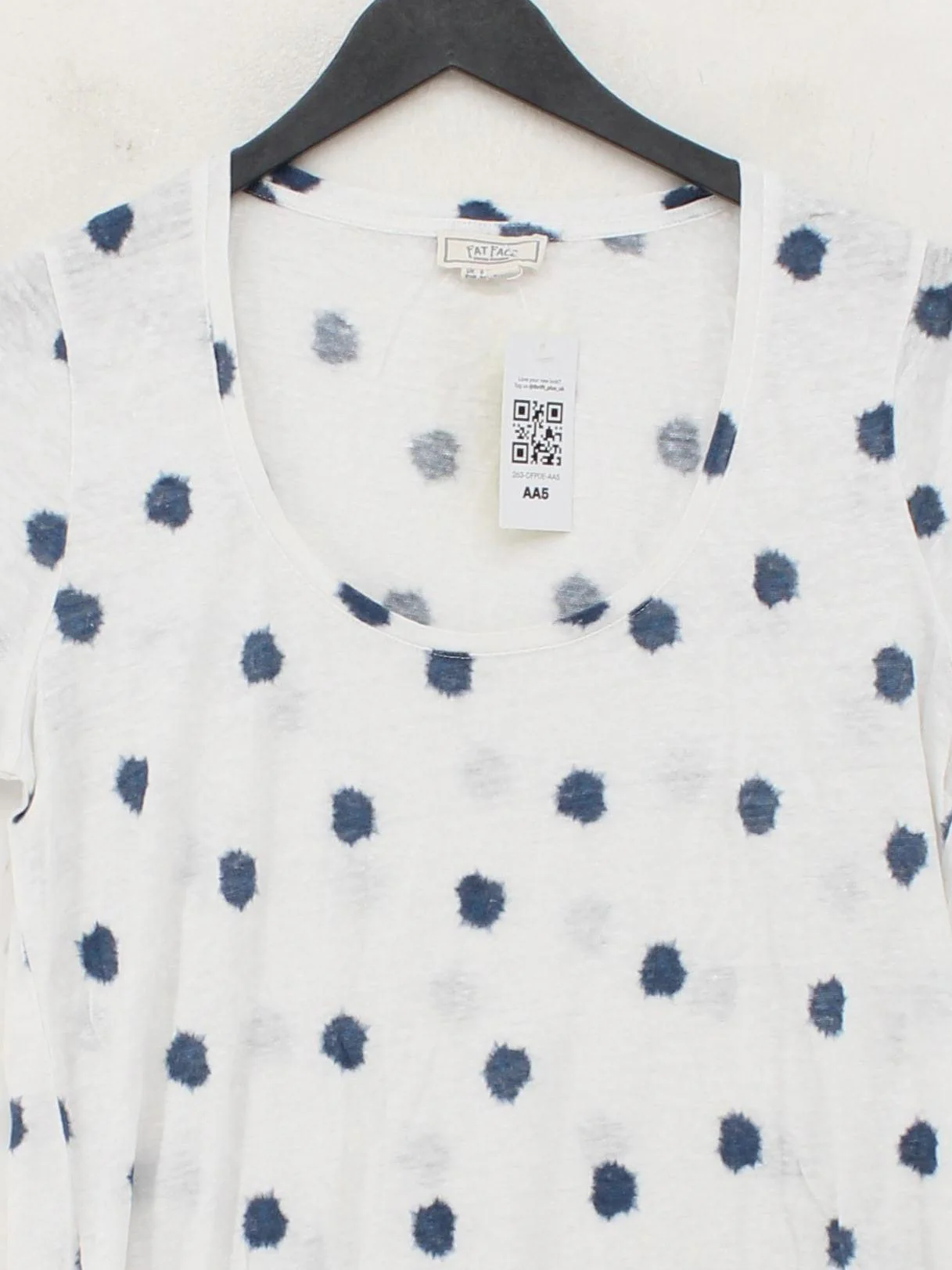 Fat Face Women's T-Shirt UK 6 White 100% Linen Basic - Image 3