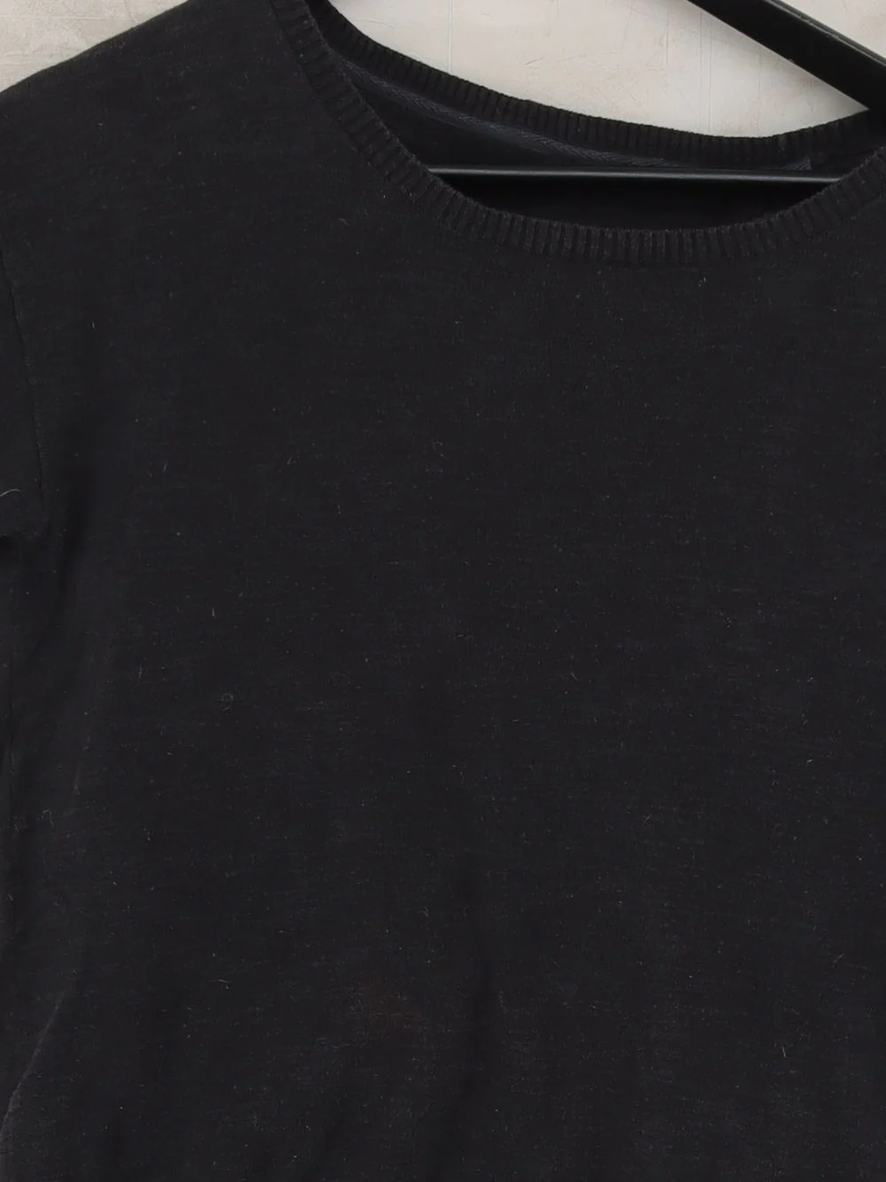 Fat Face Women's T-Shirt UK 8 Black Cotton with Linen Basic - Image 3