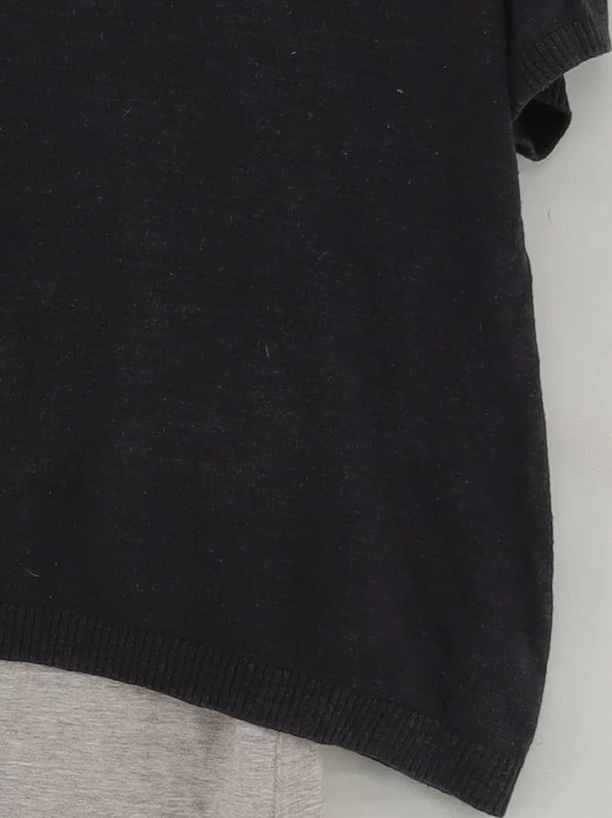 Fat Face Women's T-Shirt UK 8 Black Cotton with Linen Basic - Image 4