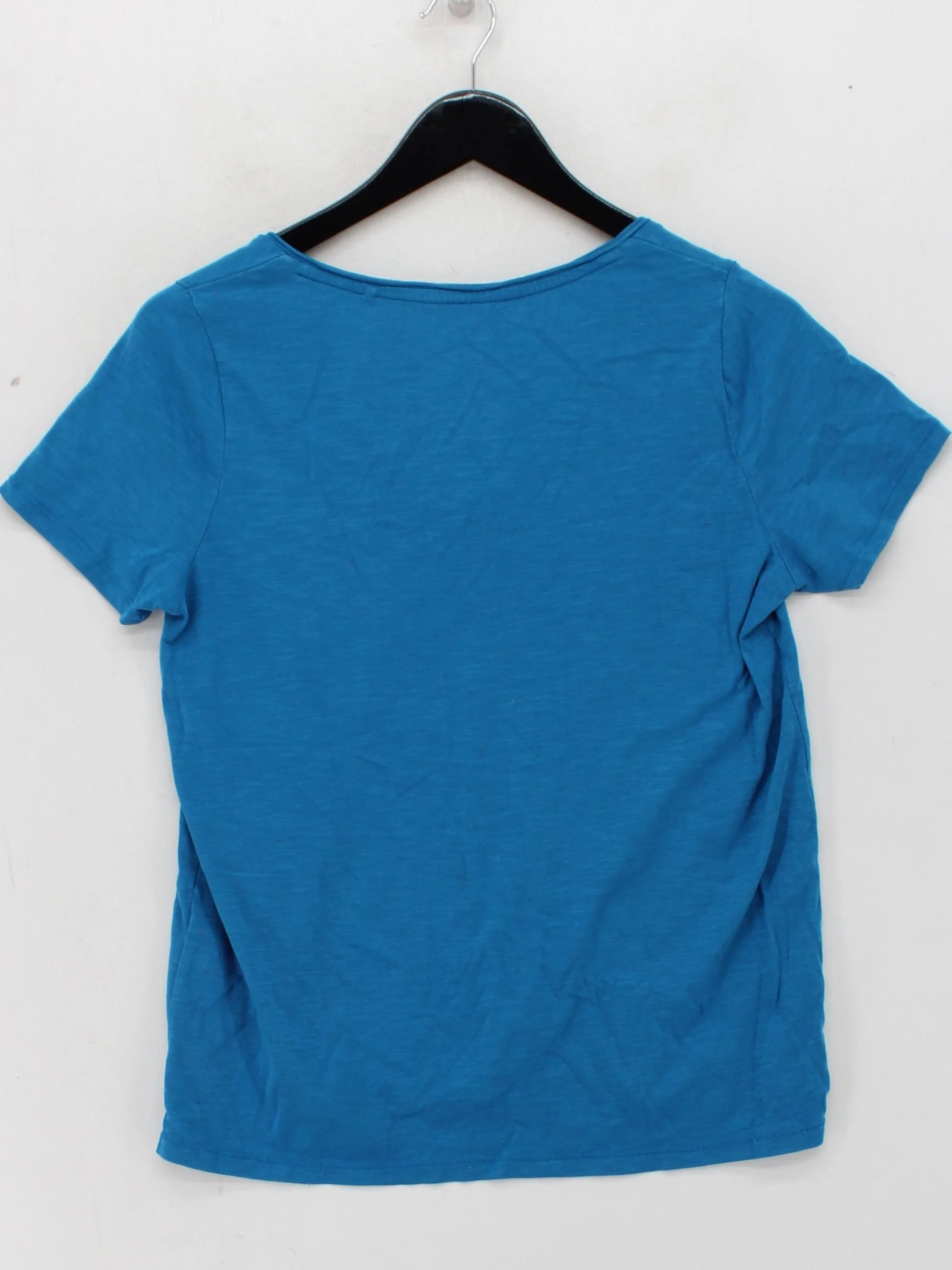 Fat Face Women's T-Shirt UK 8 Blue 100% Cotton Short Sleeve V-Neck Basic - Image 2
