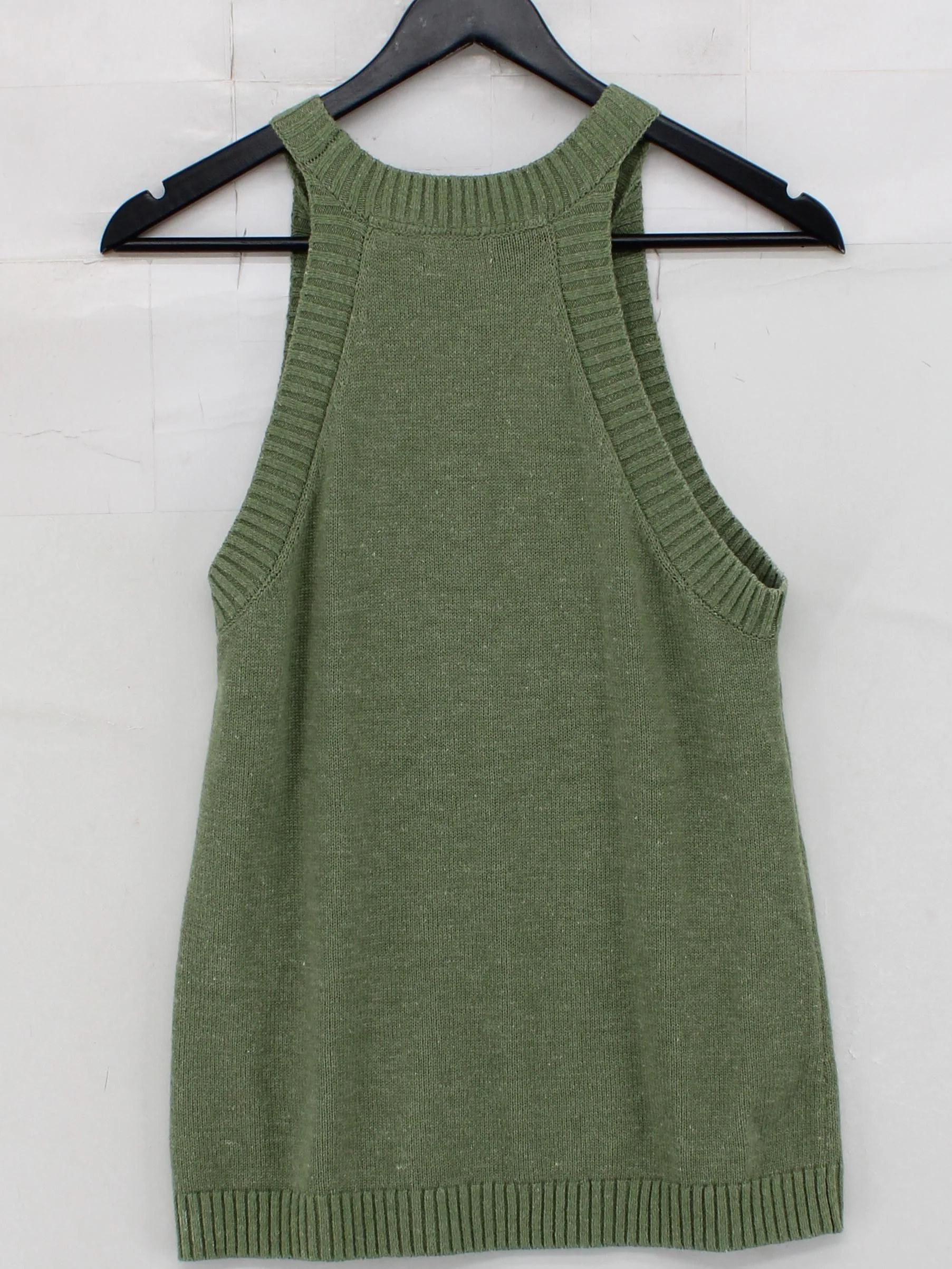 Fat Face Women's T-Shirt UK 8 Green 100% Cotton Sleeveless Round Neck Basic - Image 2