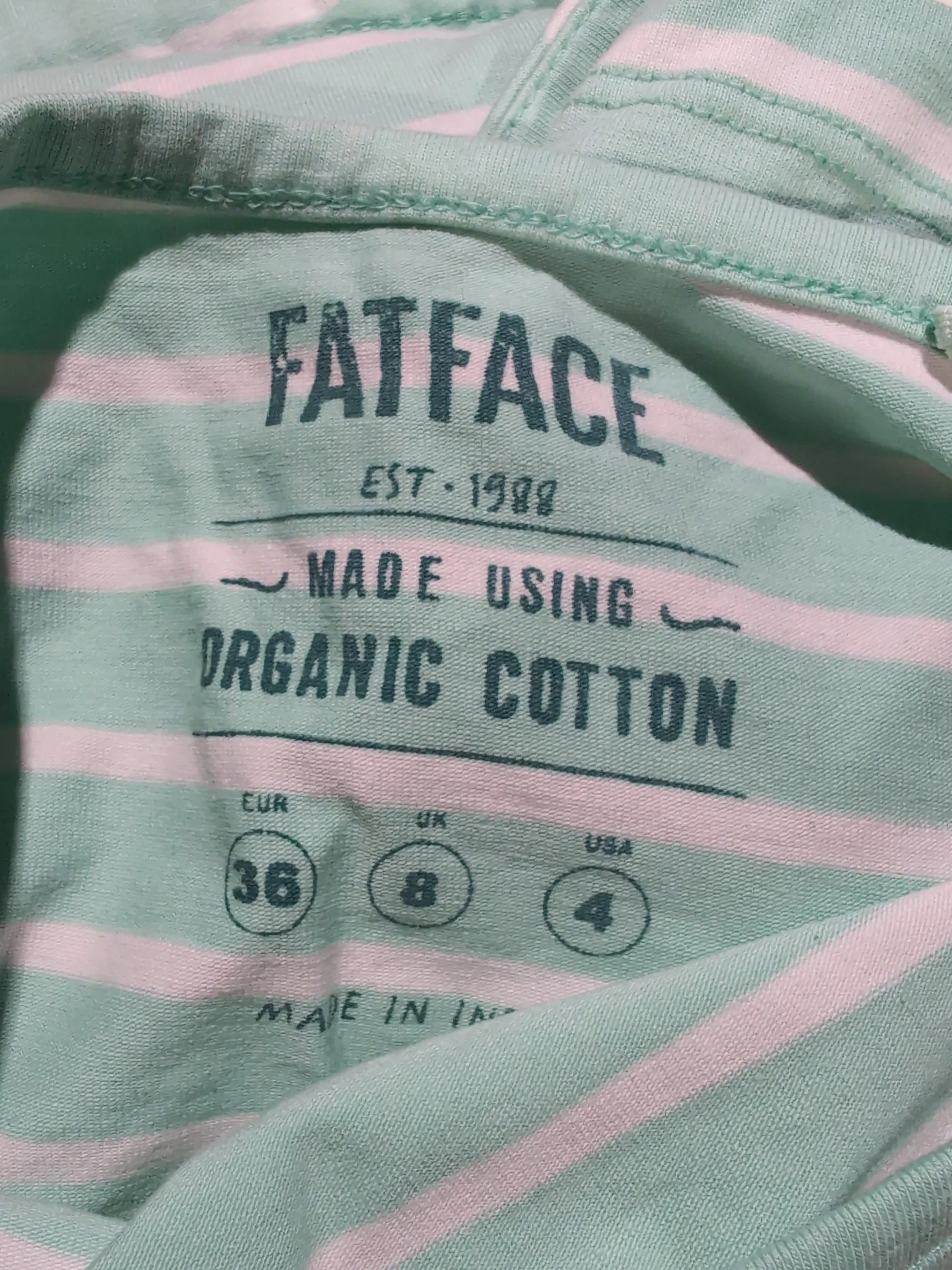 Fat Face Women's T-Shirt UK 8 Green Cotton with Elastane Basic - Image 5