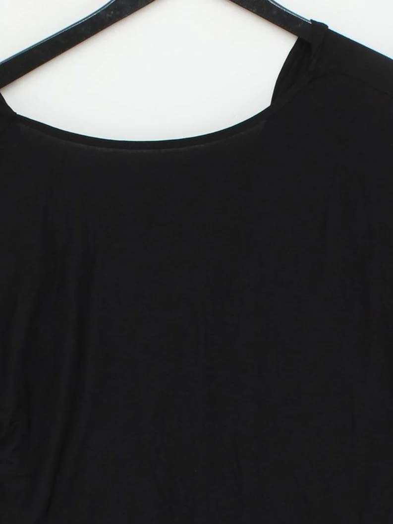 Fat Face Women's Top M Black Viscose with Elastane Short Sleeve Round Neck Basic - Image 3
