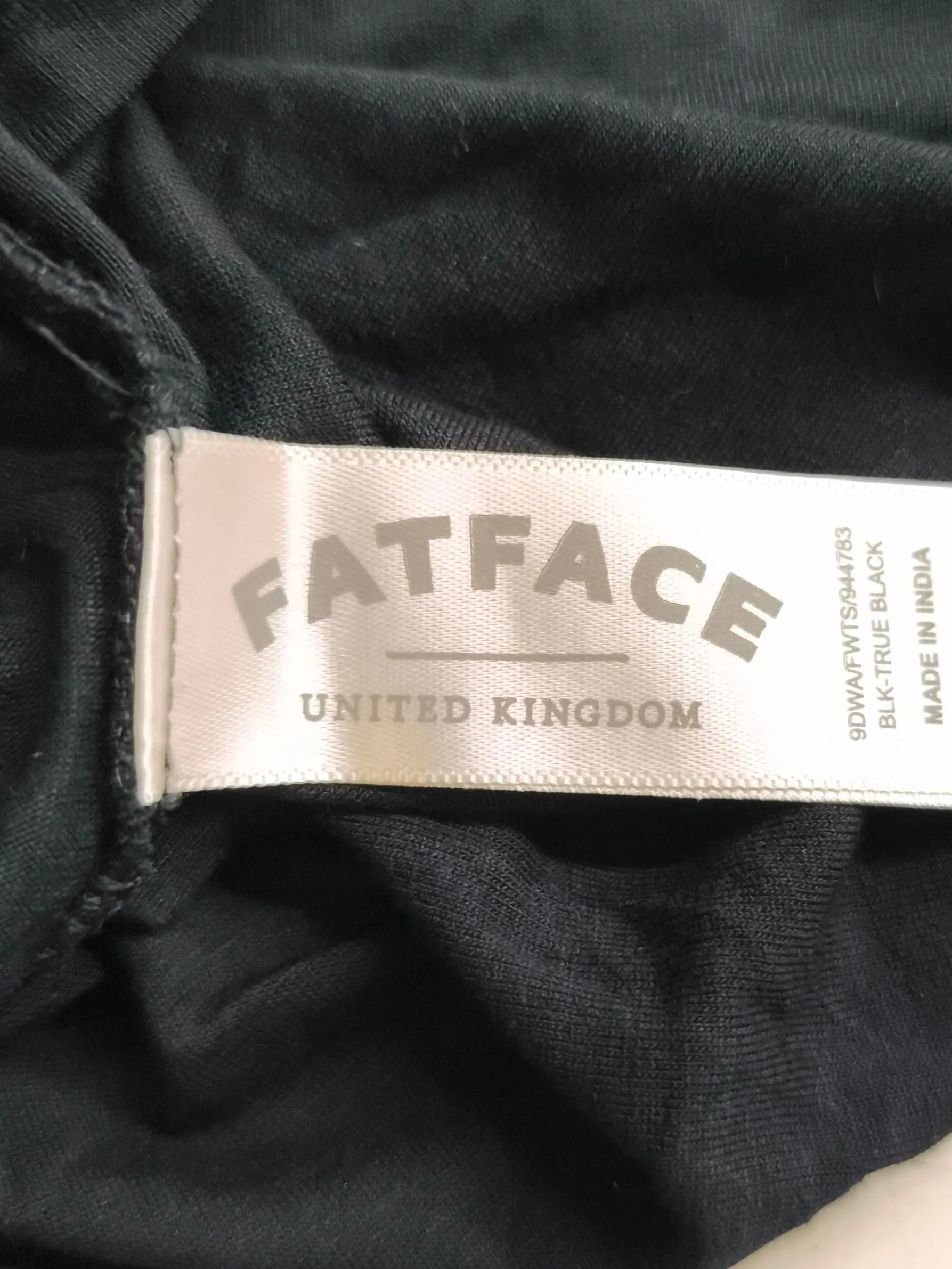 Fat Face Women's Top M Black Viscose with Elastane Short Sleeve Round Neck Basic - Image 5