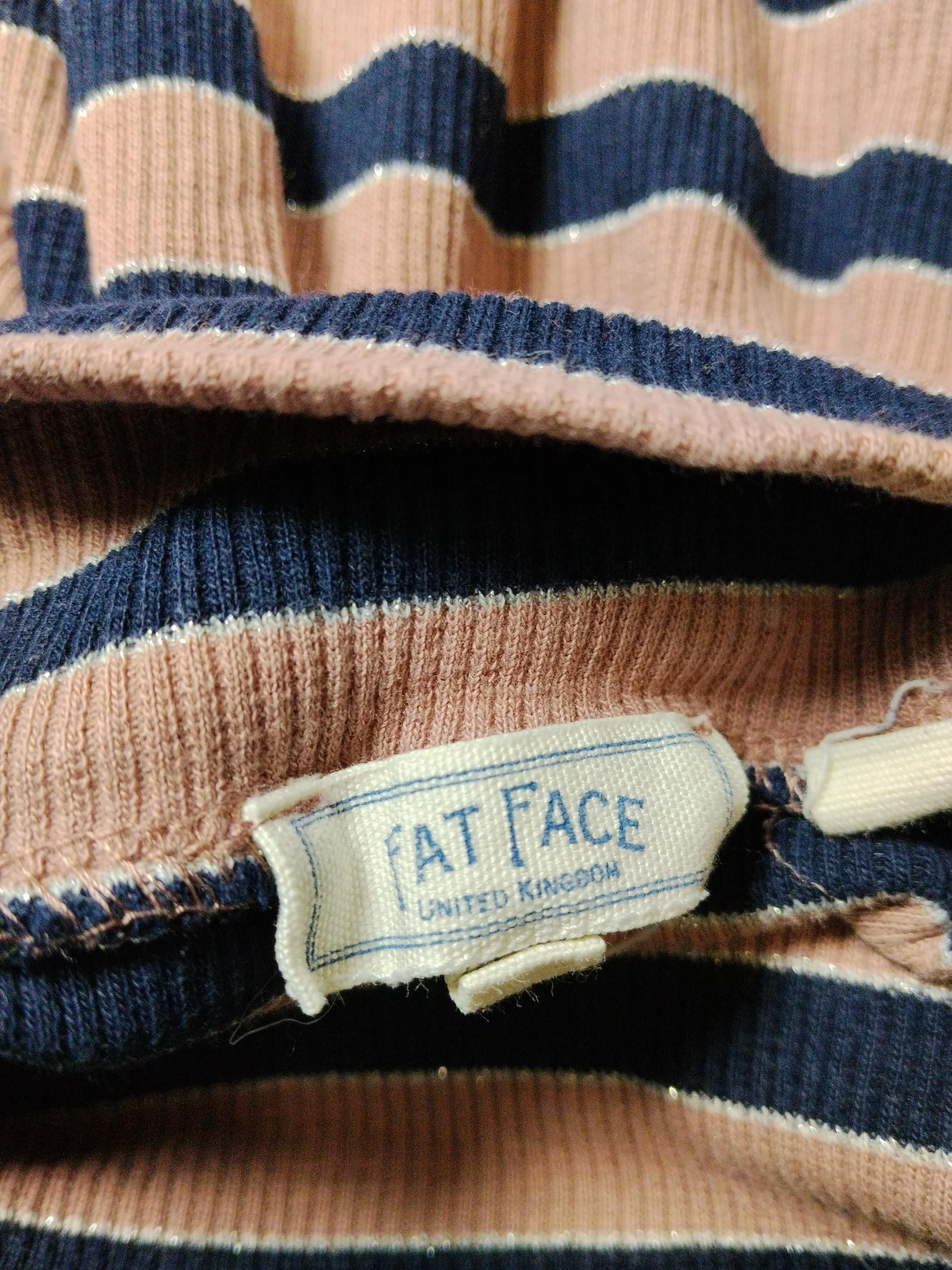 Fat Face Women's Top M Multi Striped 100% Other Long Sleeve Mock Neck Basic - Image 5