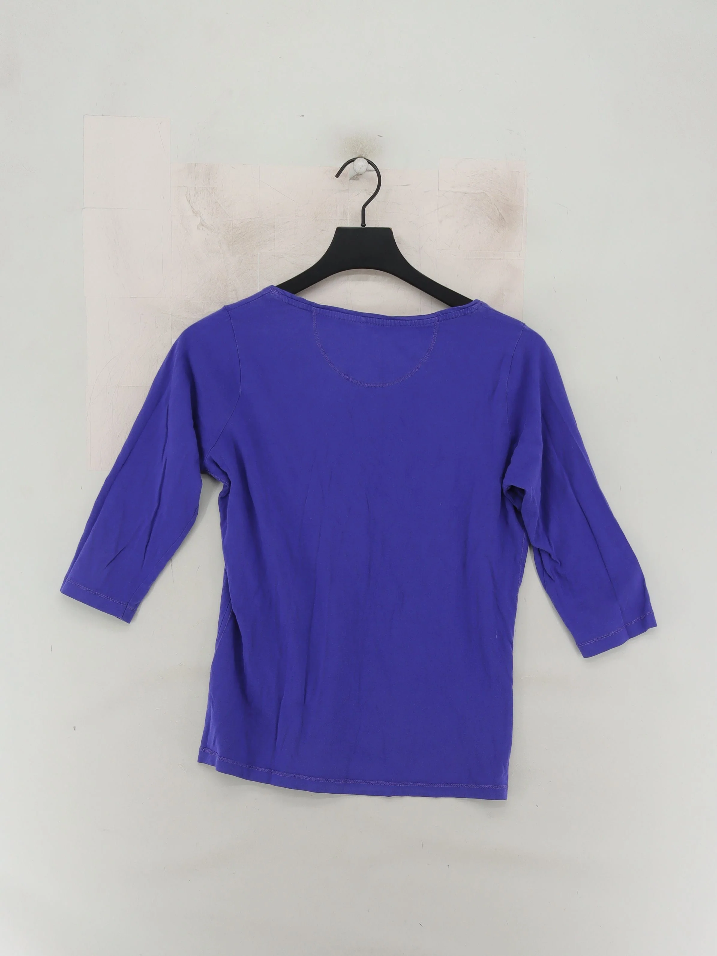 Fat Face Women's Top M Purple 100% Cotton 3/4 Sleeve Round Neck Basic - Image 2
