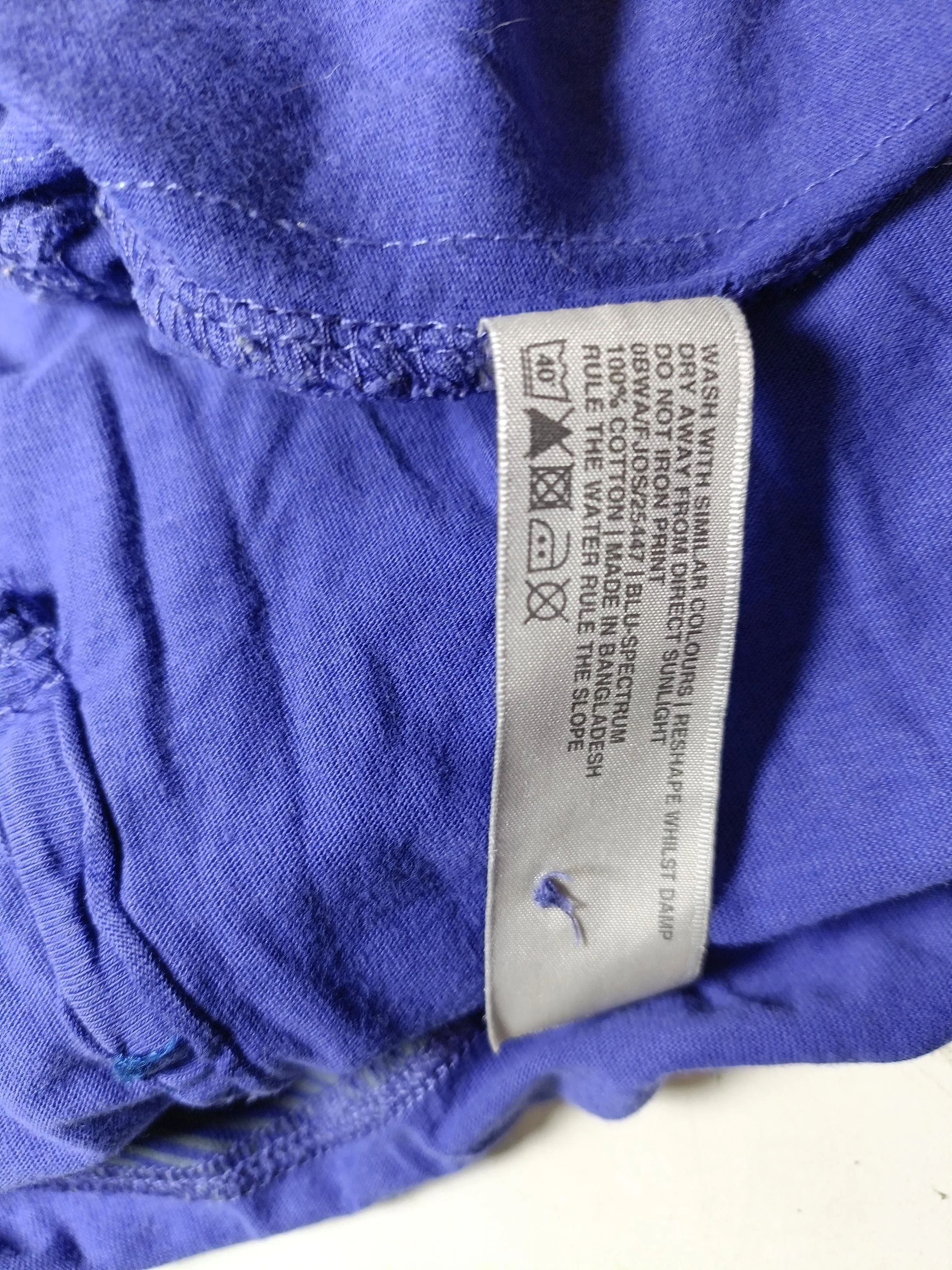 Fat Face Women's Top M Purple 100% Cotton 3/4 Sleeve Round Neck Basic - Image 6