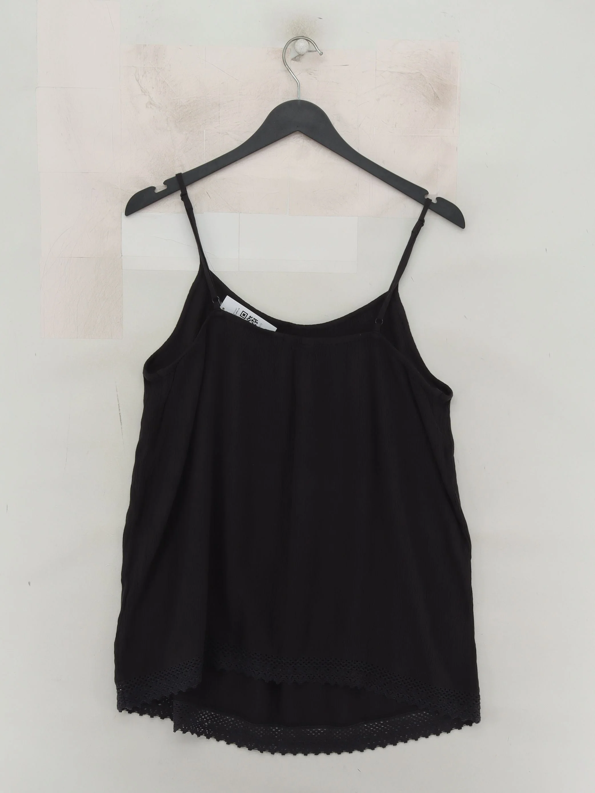 Fat Face Women's Top S Black Viscose with Cotton Sleeveless Round Neck Basic - Image 2