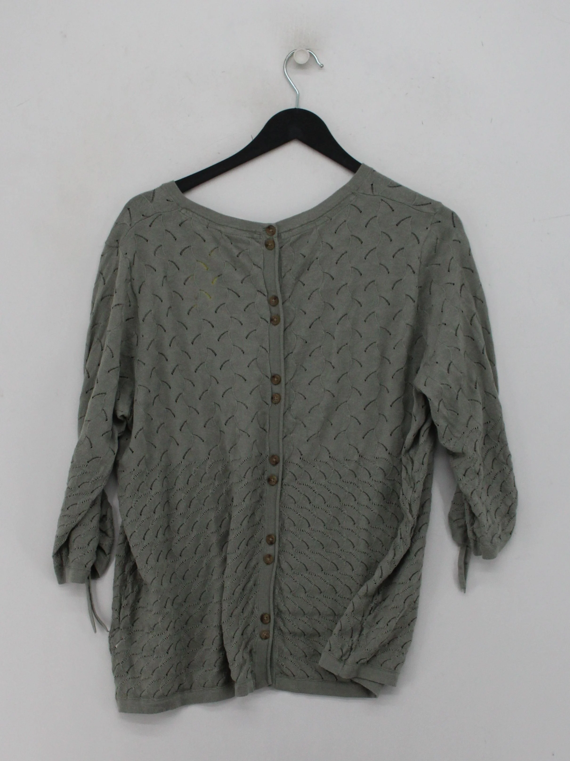 Fat Face Women's Top S Green Cotton with Polyester 3/4 Sleeve Round Neck Basic - Image 2