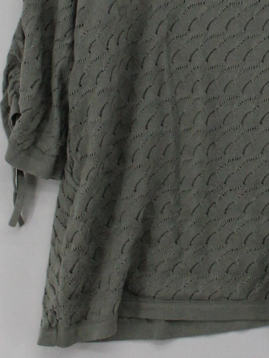 Fat Face Women's Top S Green Cotton with Polyester 3/4 Sleeve Round Neck Basic - Image 4