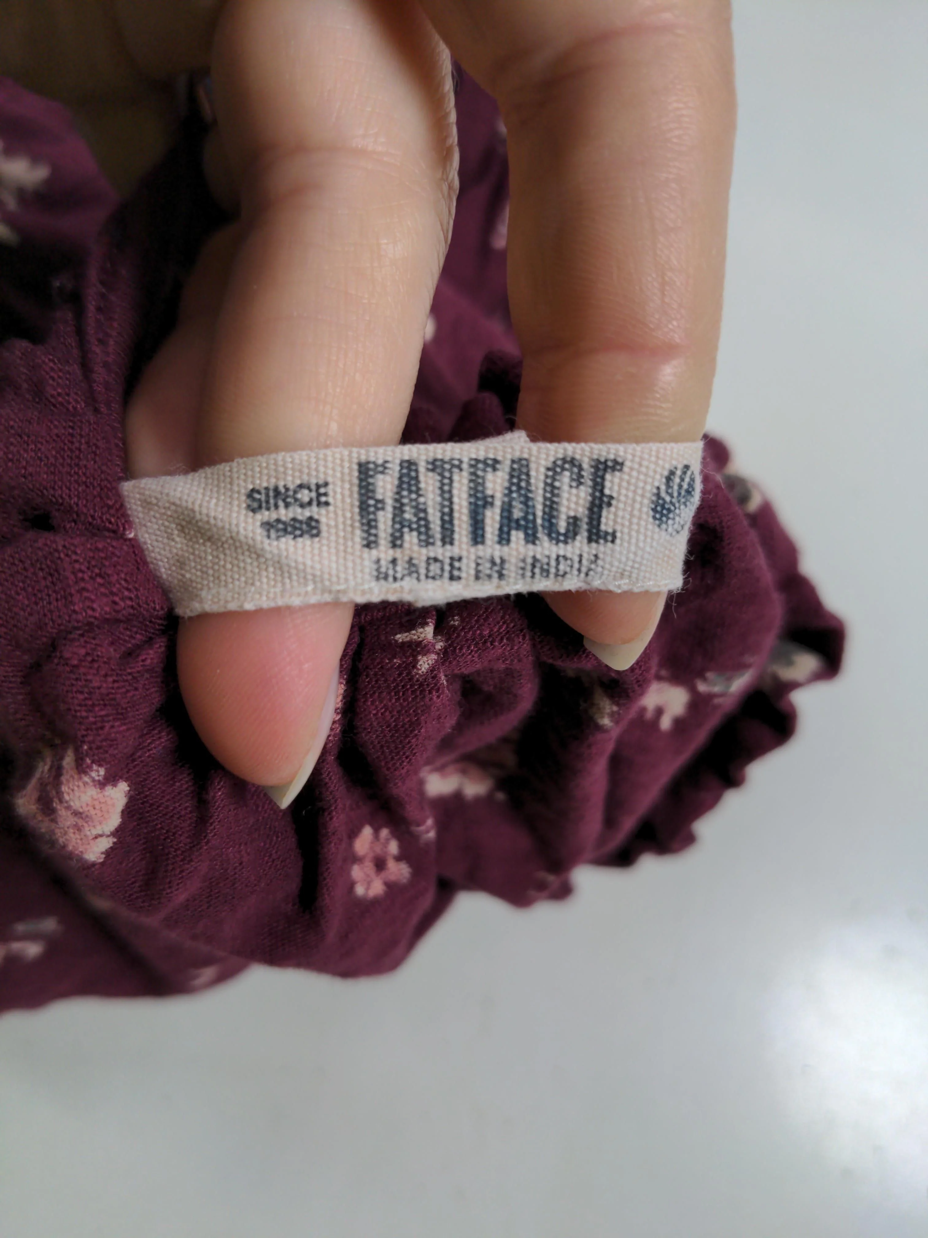 Fat Face Women's Top S Red Floral 100% Other Long Sleeve V-Neck Basic - Image 6