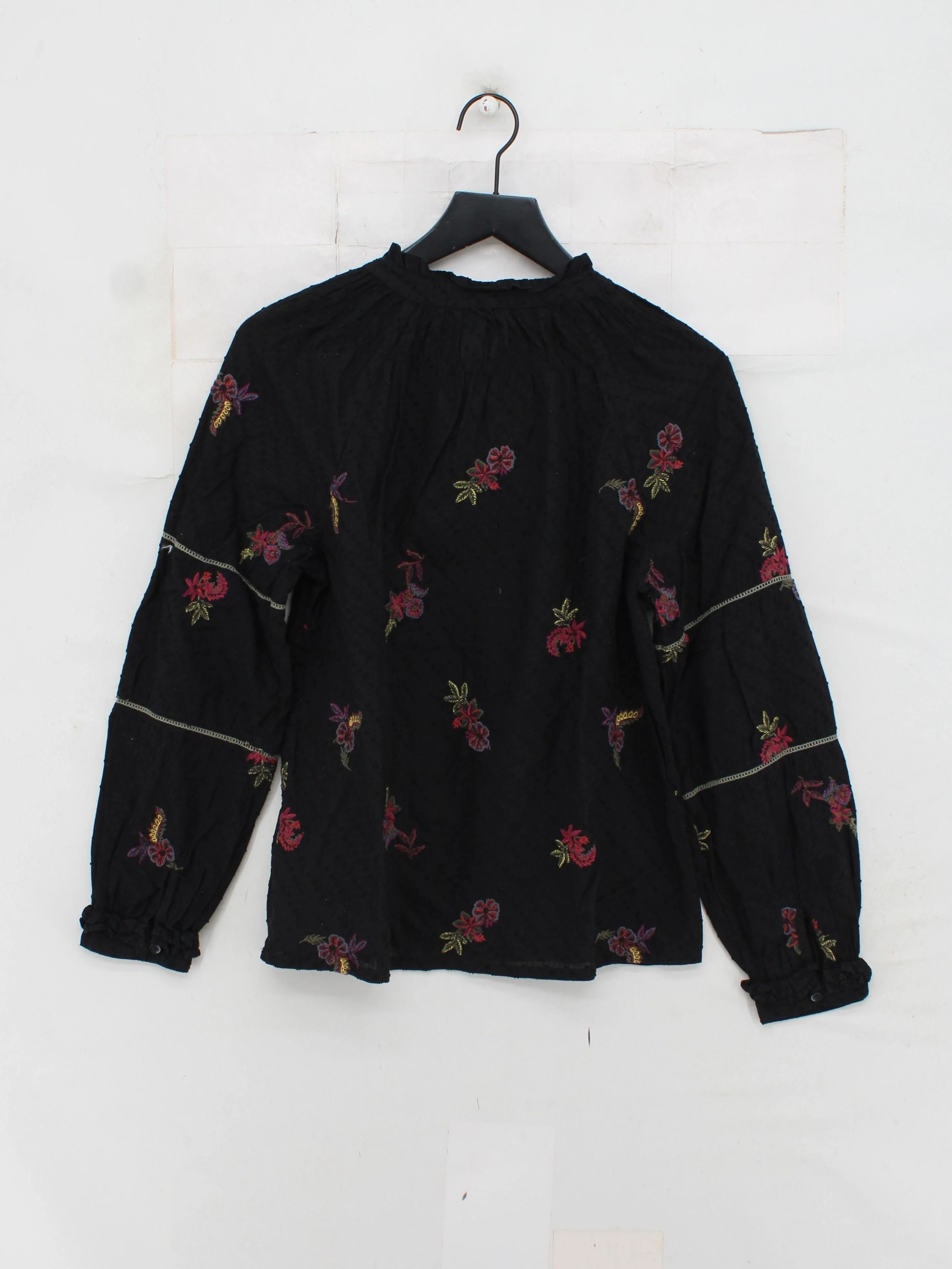 Fat Face Women's Top UK 10 Black Cotton with Polyester Basic - Image 2