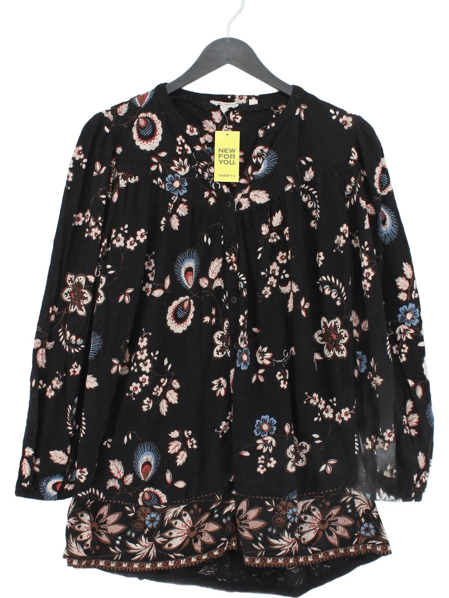Fat Face Women's Top UK 10 Black Cotton with Rayon Basic