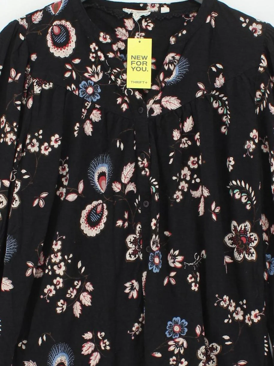 Fat Face Women's Top UK 10 Black Cotton with Rayon Basic - Image 3