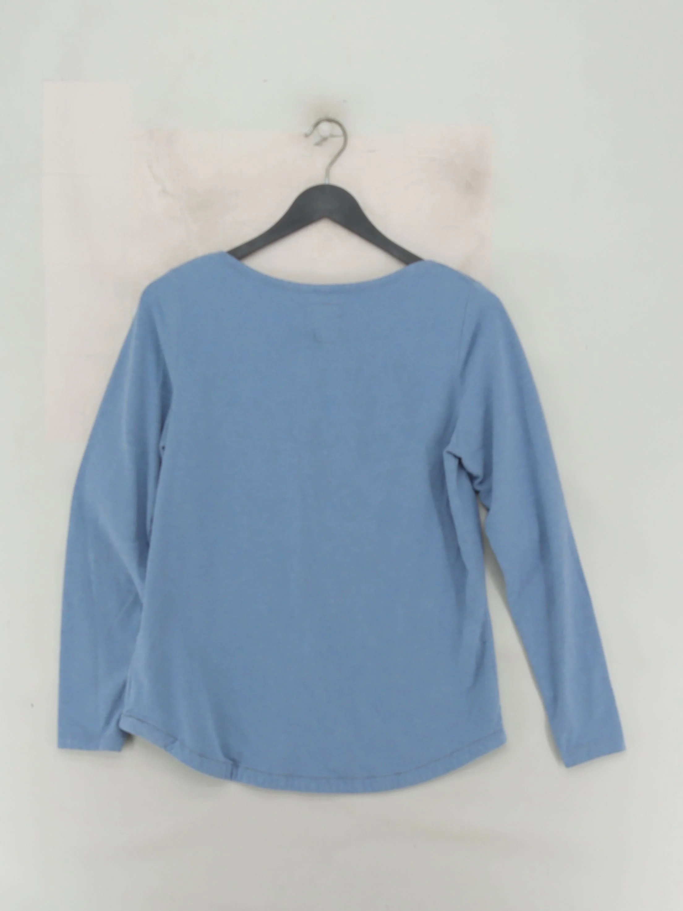 Fat Face Women's Top UK 10 Blue Cotton with Elastane Long Sleeve V-Neck Basic - Image 2
